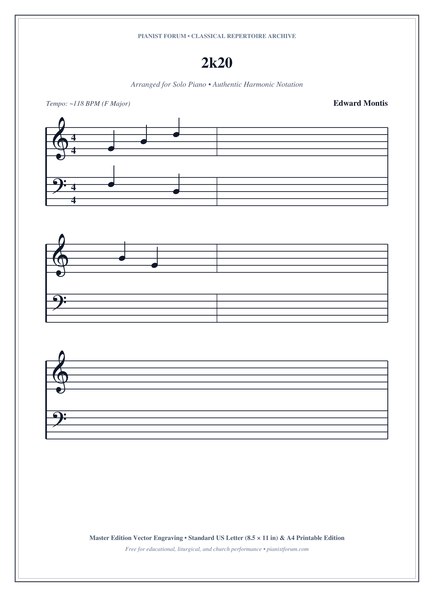 2k20 Piano Sheet Music Page 1 Free PDF