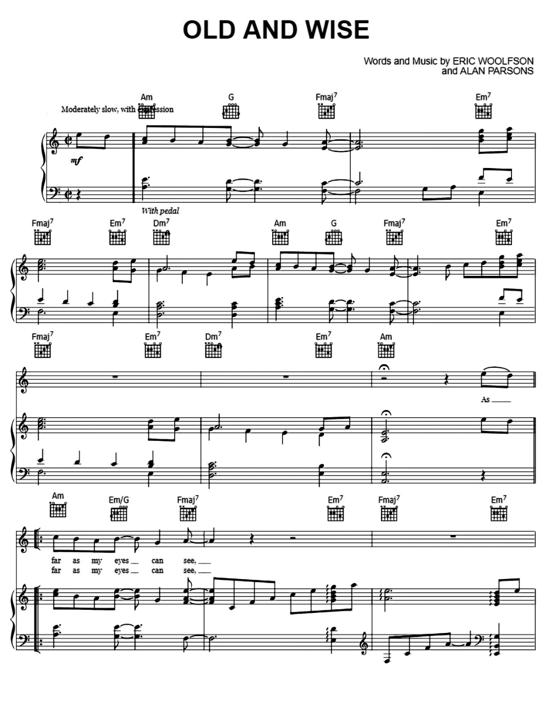 Old And Wise Piano Sheet Music Page 1 Free PDF