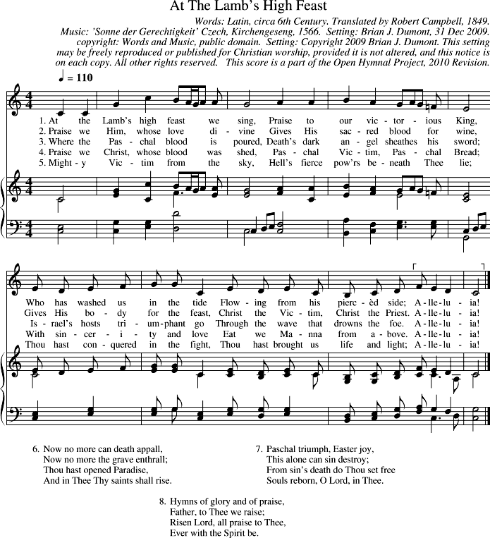 At The Lamb's High Feast Piano Sheet Music Page 1 Free PDF