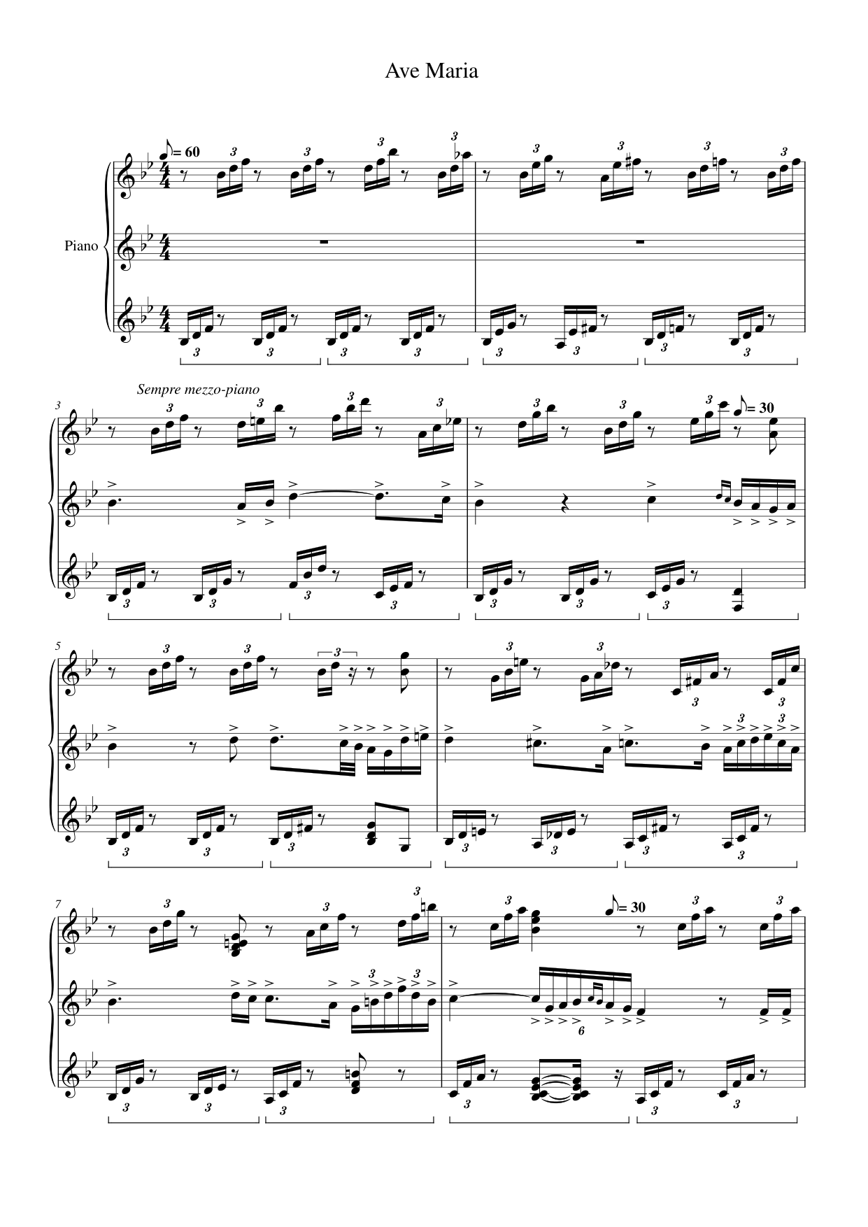 Ave Maria Piano Sheet Music Page 1 Free PDF