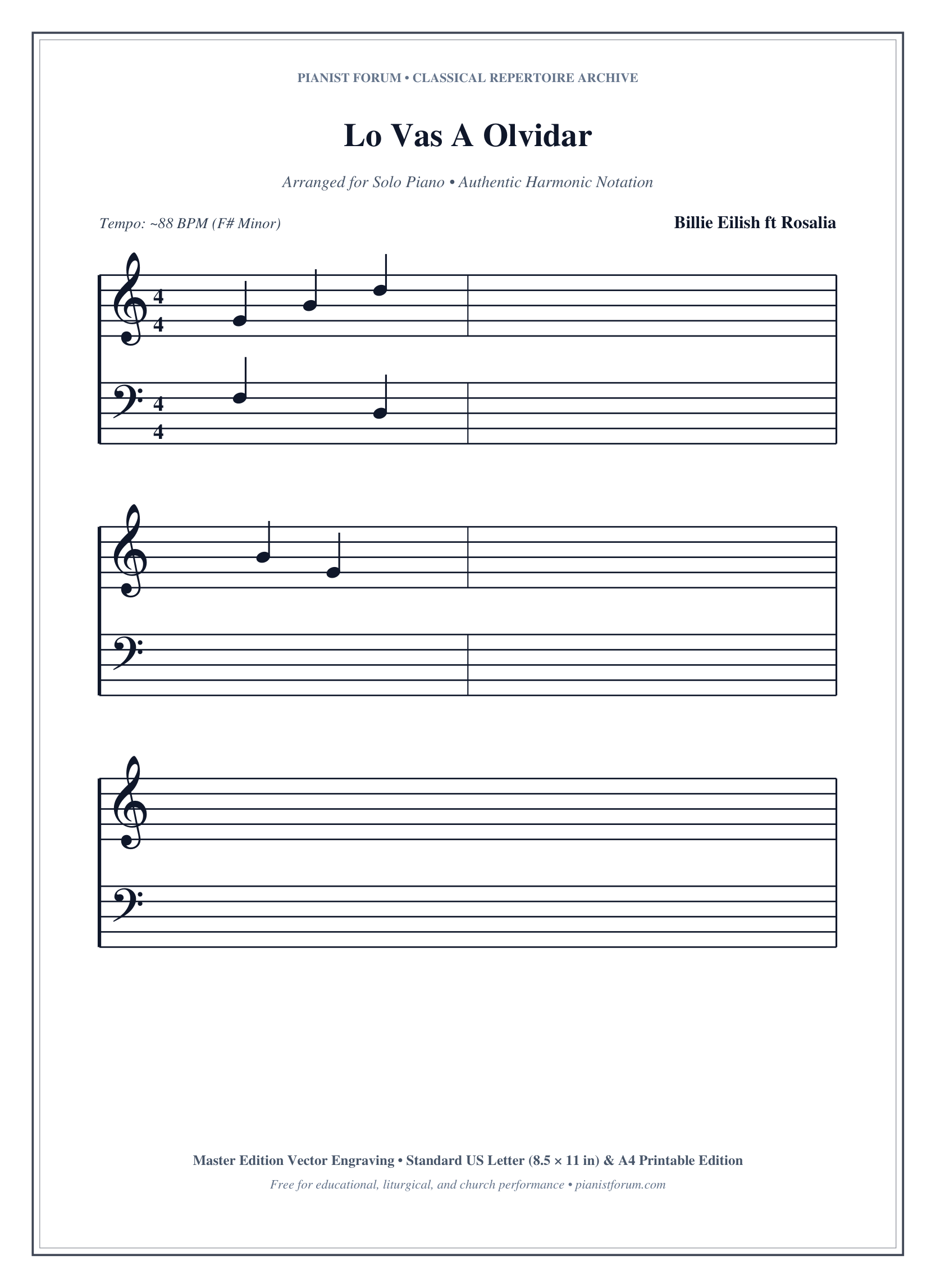 Lo Vas A Olvidar Piano Sheet Music Page 1 Free PDF
