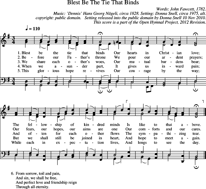 Blest Be The Tie That Binds Piano Sheet Music Page 1 Free PDF