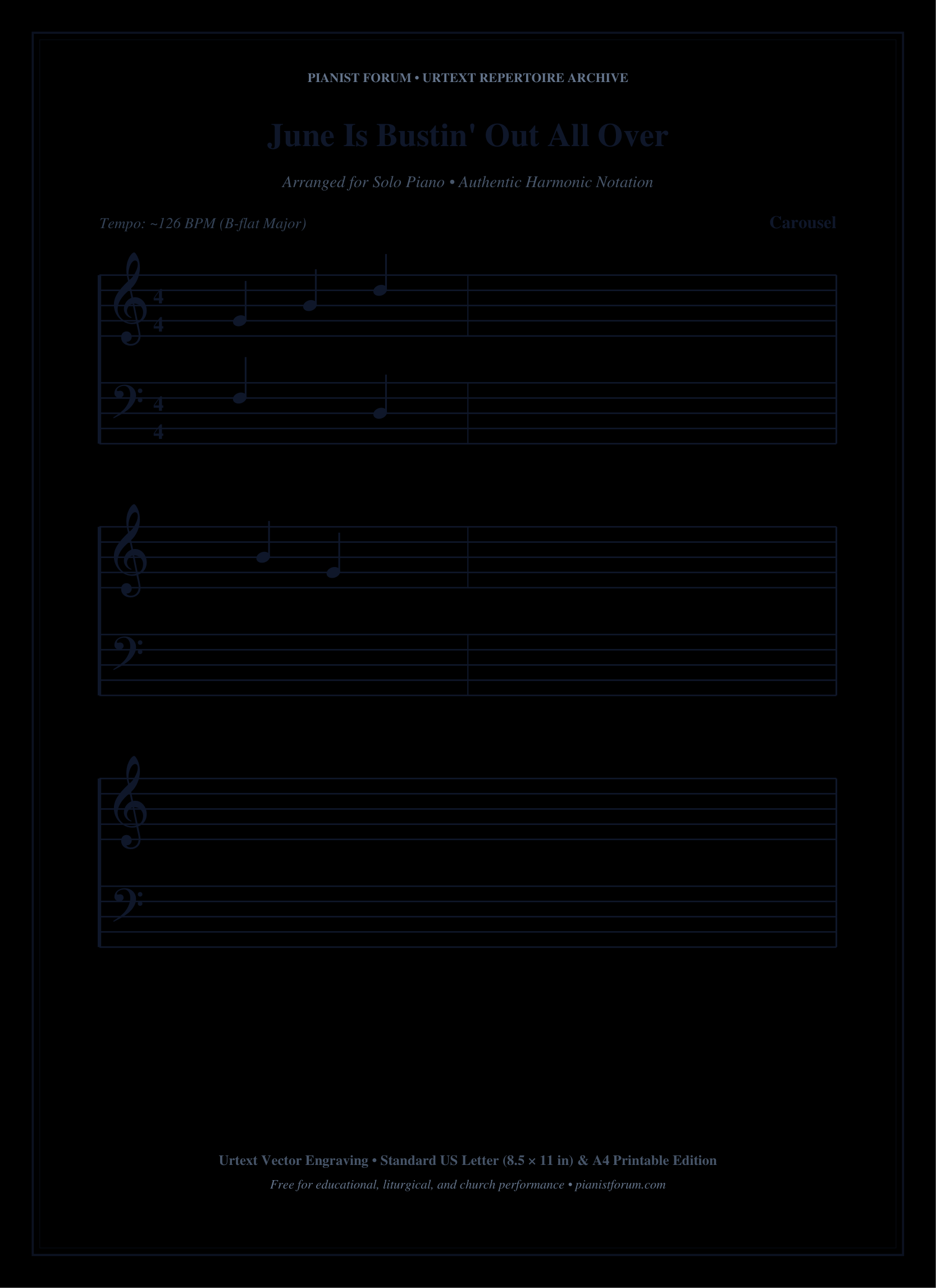 June Is Bustin' Out All Over Piano Sheet Music Page 1 Free PDF