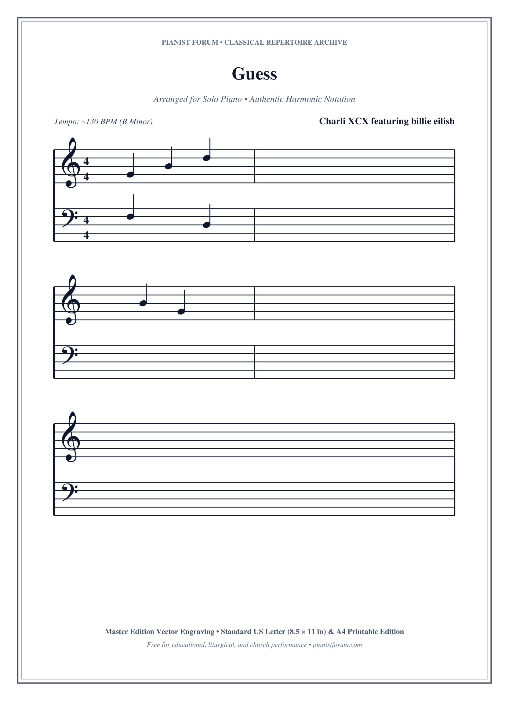 Guess Piano Sheet Music Page 1 Free PDF