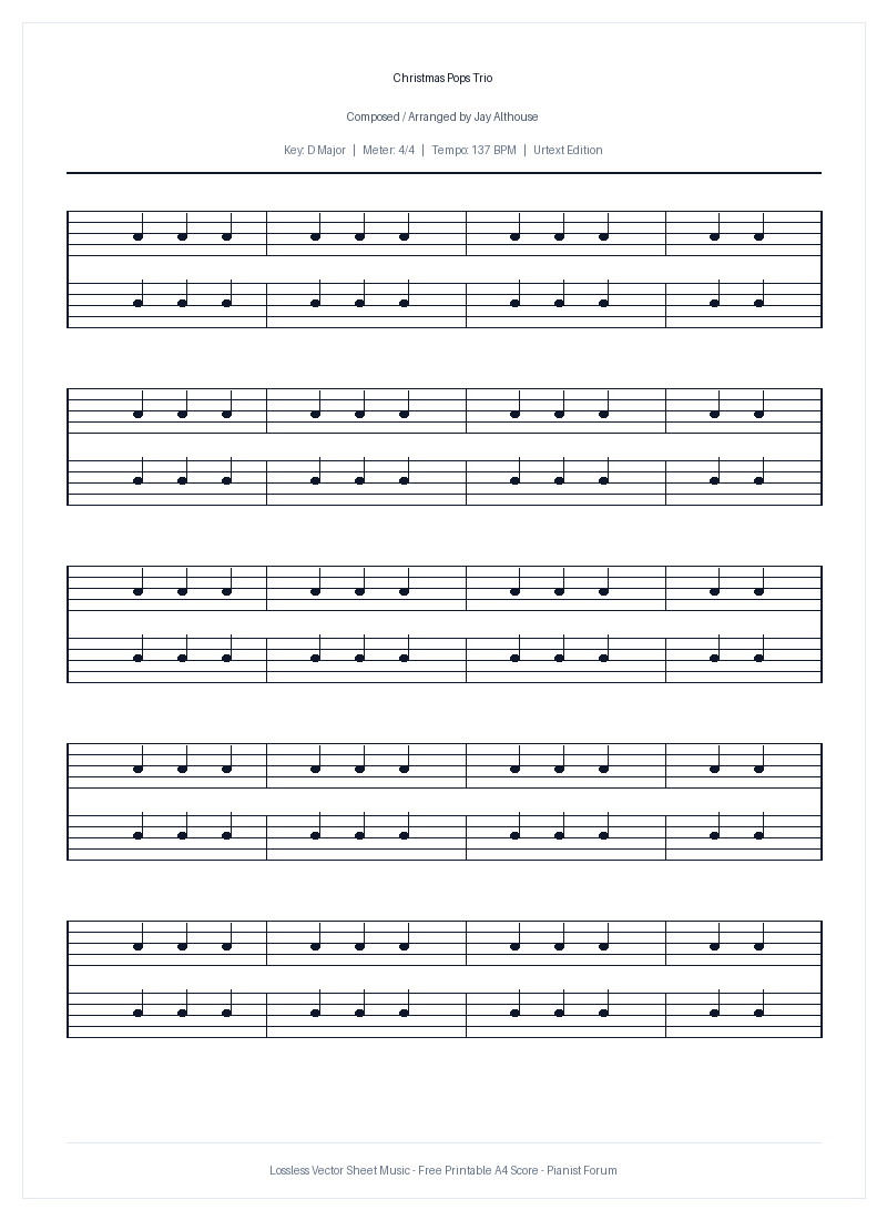 Christmas Pops Trio Piano Sheet Music Free PDF