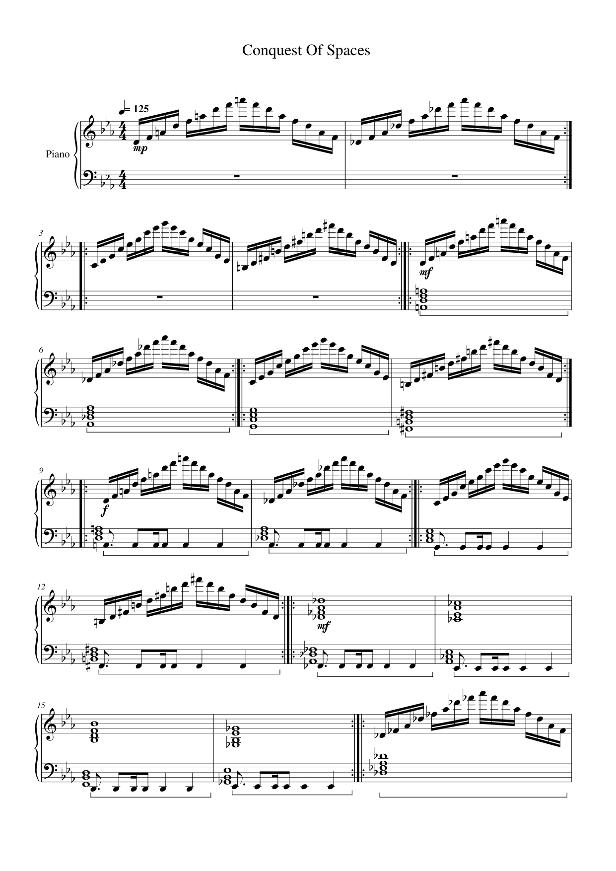 Conquest Of Spaces Piano Sheet Music Page 1 Free PDF