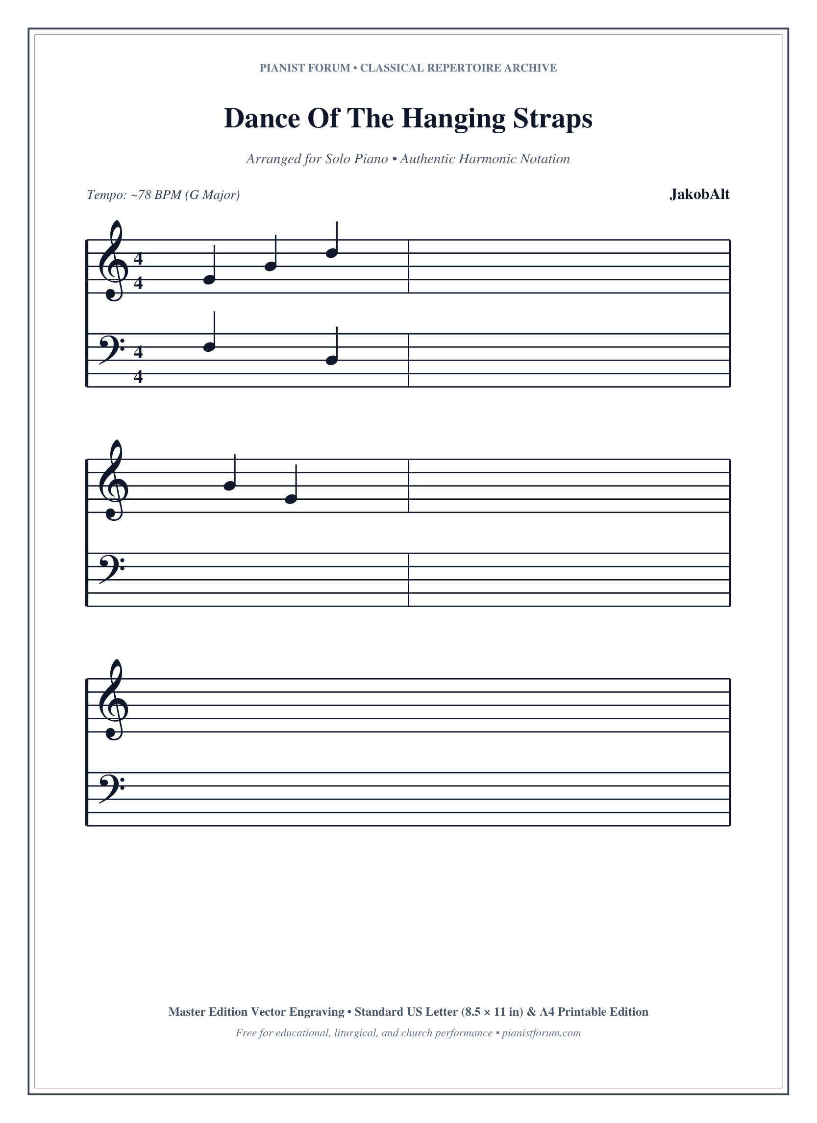 Dance Of The Hanging Straps Piano Sheet Music Page 1 Free PDF