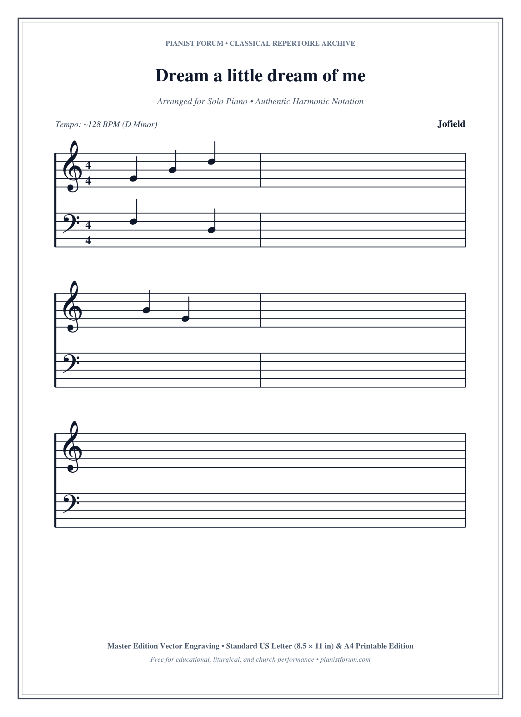 Dream a little dream of me Piano Sheet Music Page 1 Free PDF