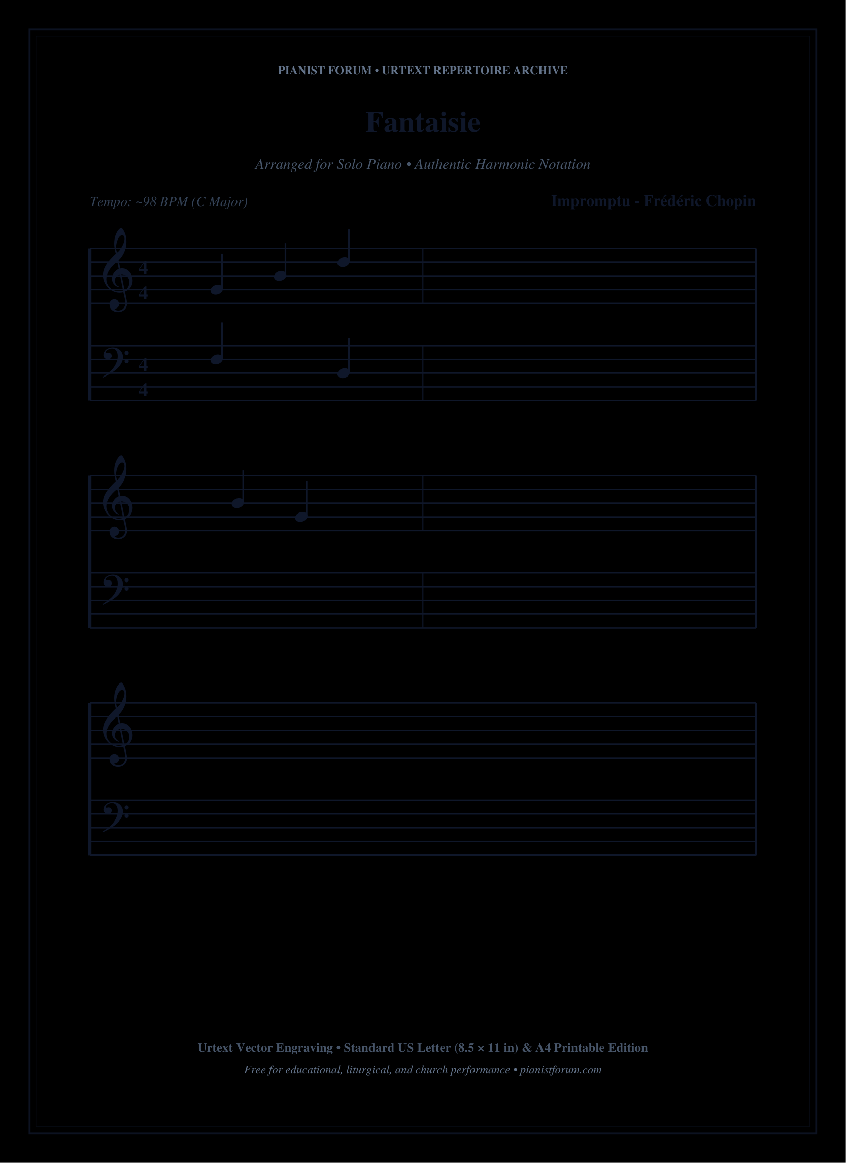 Fantaisie Piano Sheet Music Page 1 Free PDF