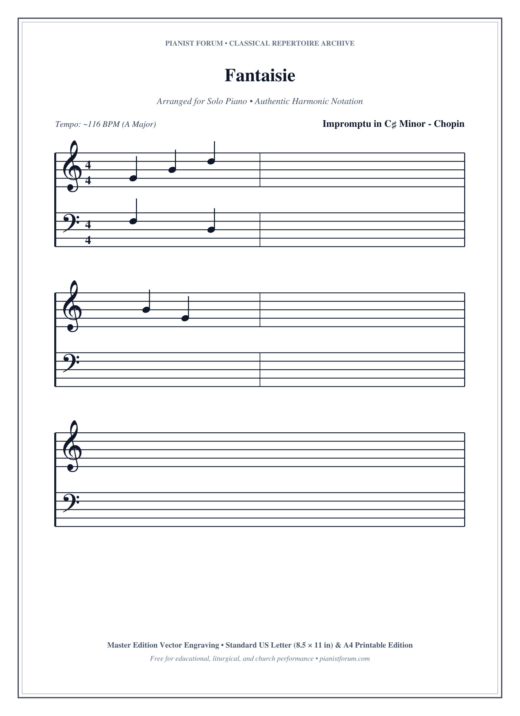 Fantaisie Piano Sheet Music Page 1 Free PDF