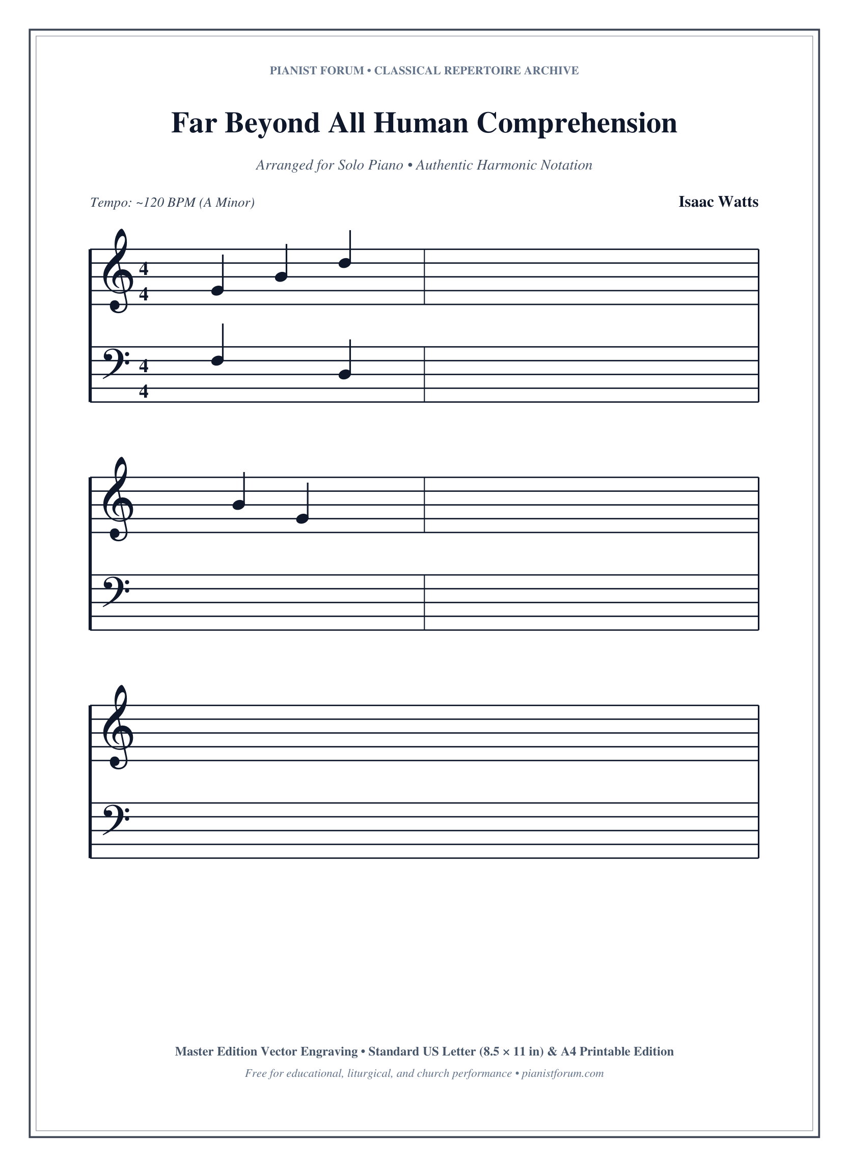 Far Beyond All Human Comprehension Piano Sheet Music Page 1 Free PDF