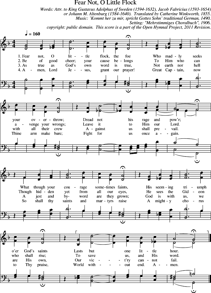 Fear Not, O Little Flock Piano Sheet Music Page 1 Free PDF