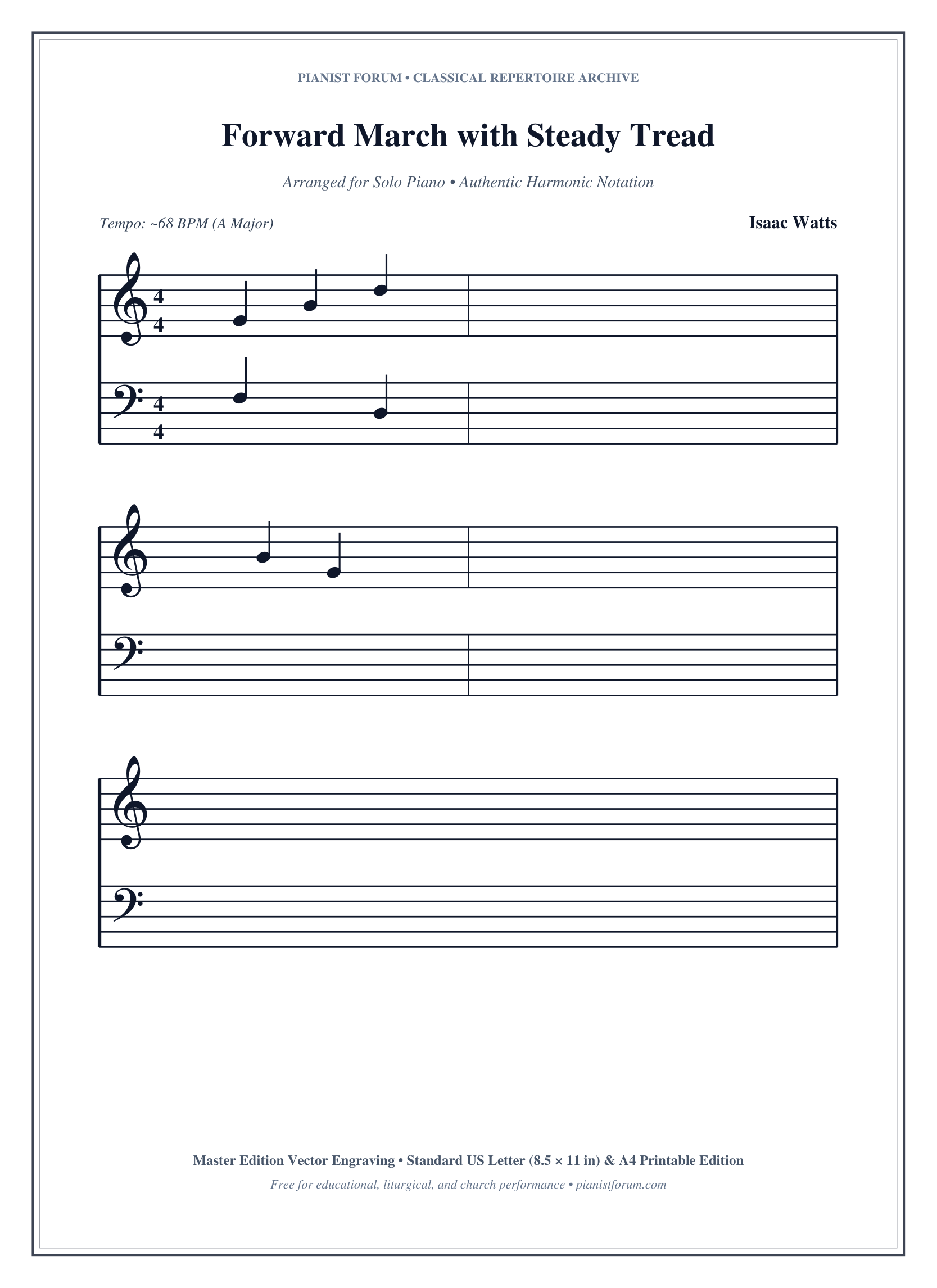 Forward March with Steady Tread Piano Sheet Music Page 1 Free PDF