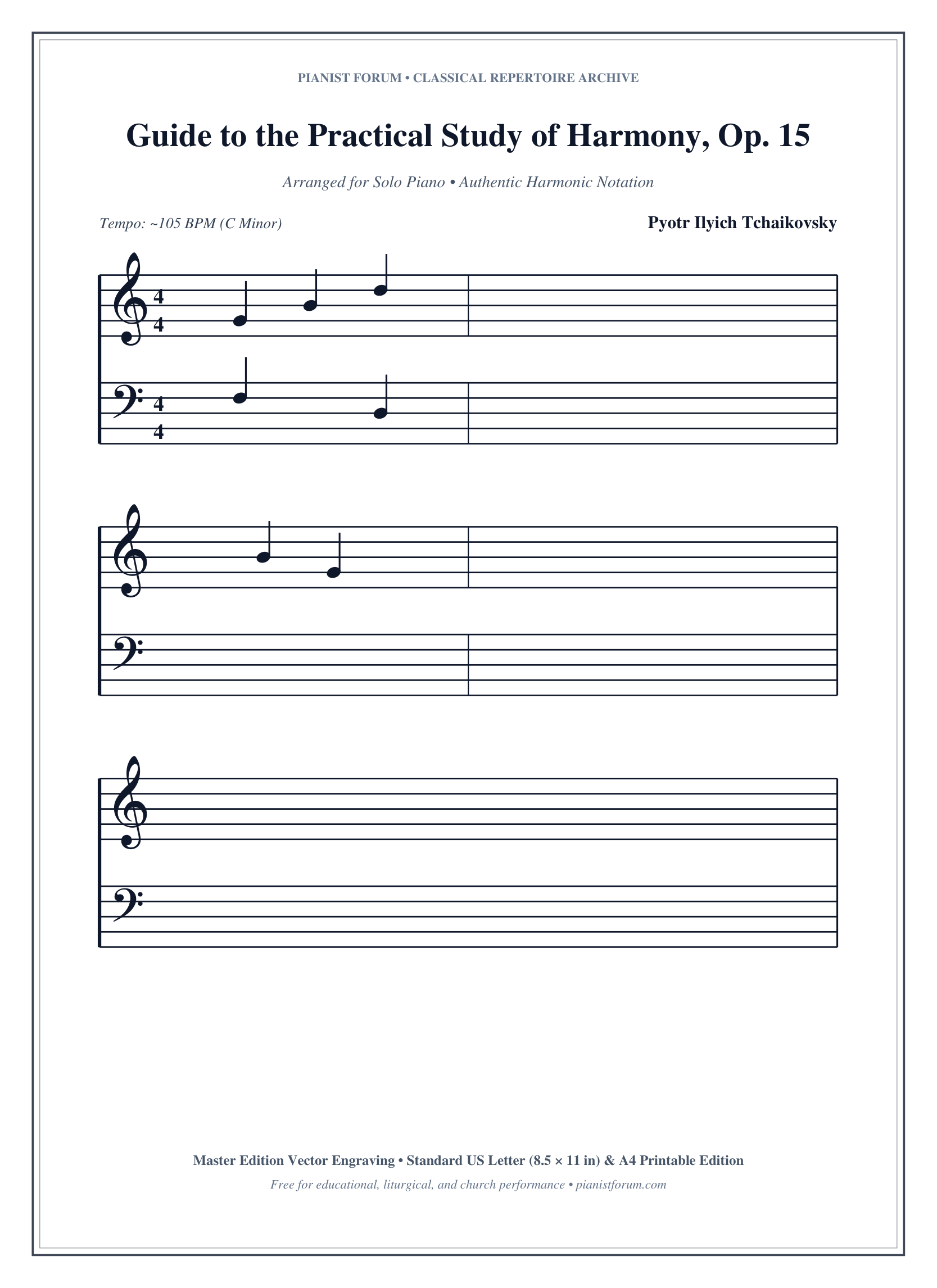 Guide to the Practical Study of Harmony, Op. 15 Piano Sheet Music Page 1 Free PDF