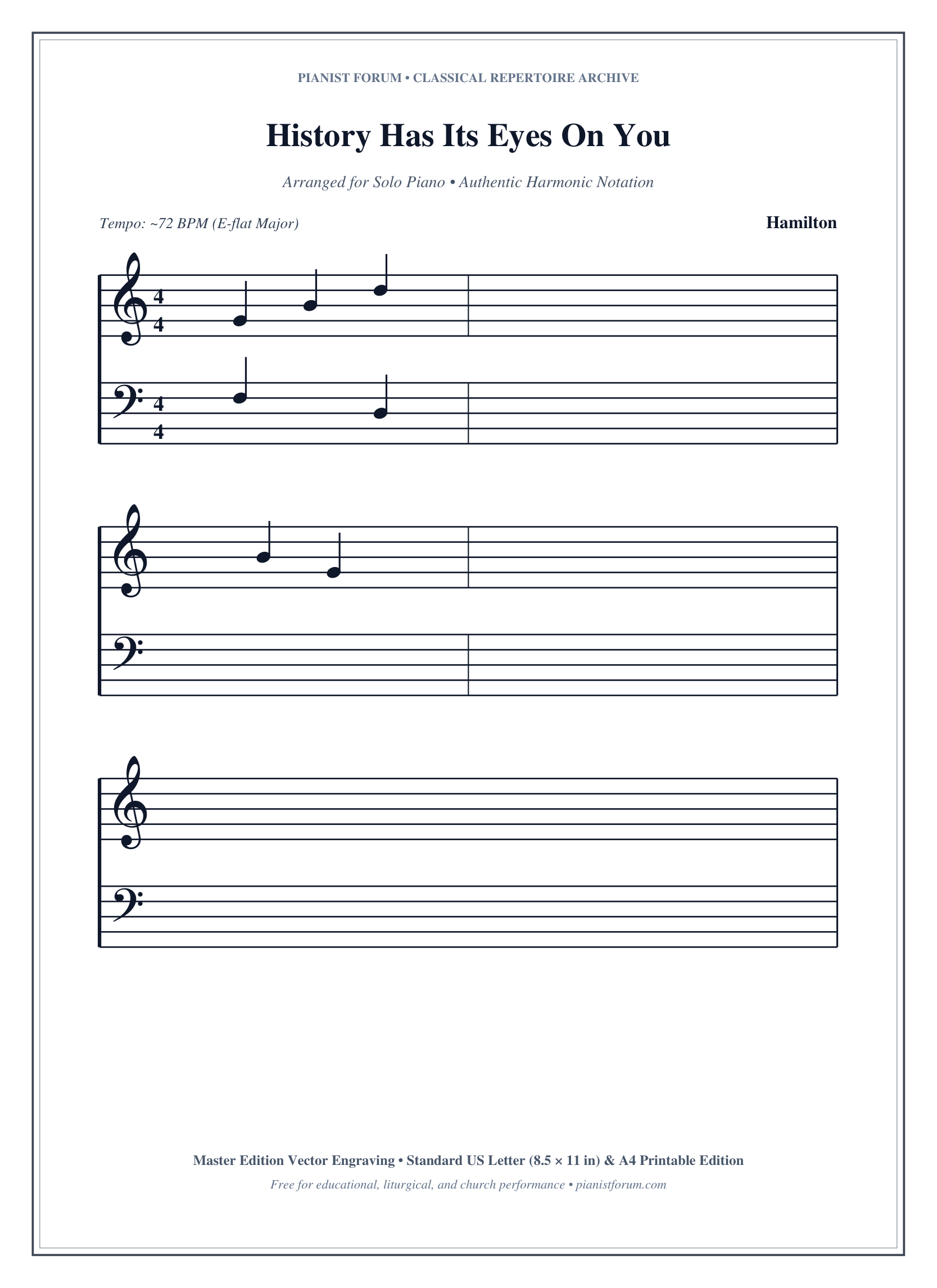 History Has Its Eyes On You Piano Sheet Music Page 1 Free PDF