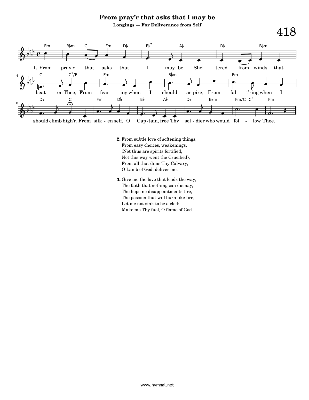 From pray'r that asks that I may be (Hymn 418) Piano Sheet Music Page 1 Free PDF