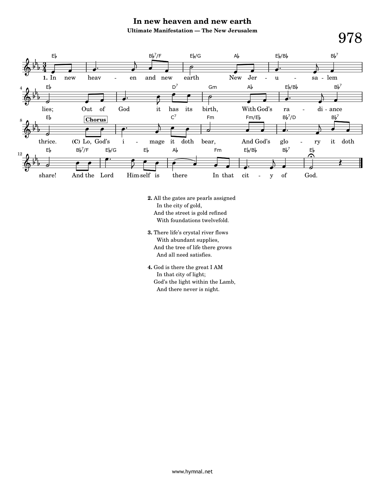 In new heaven and new earth (Hymn 978) Piano Sheet Music Page 1 Free PDF