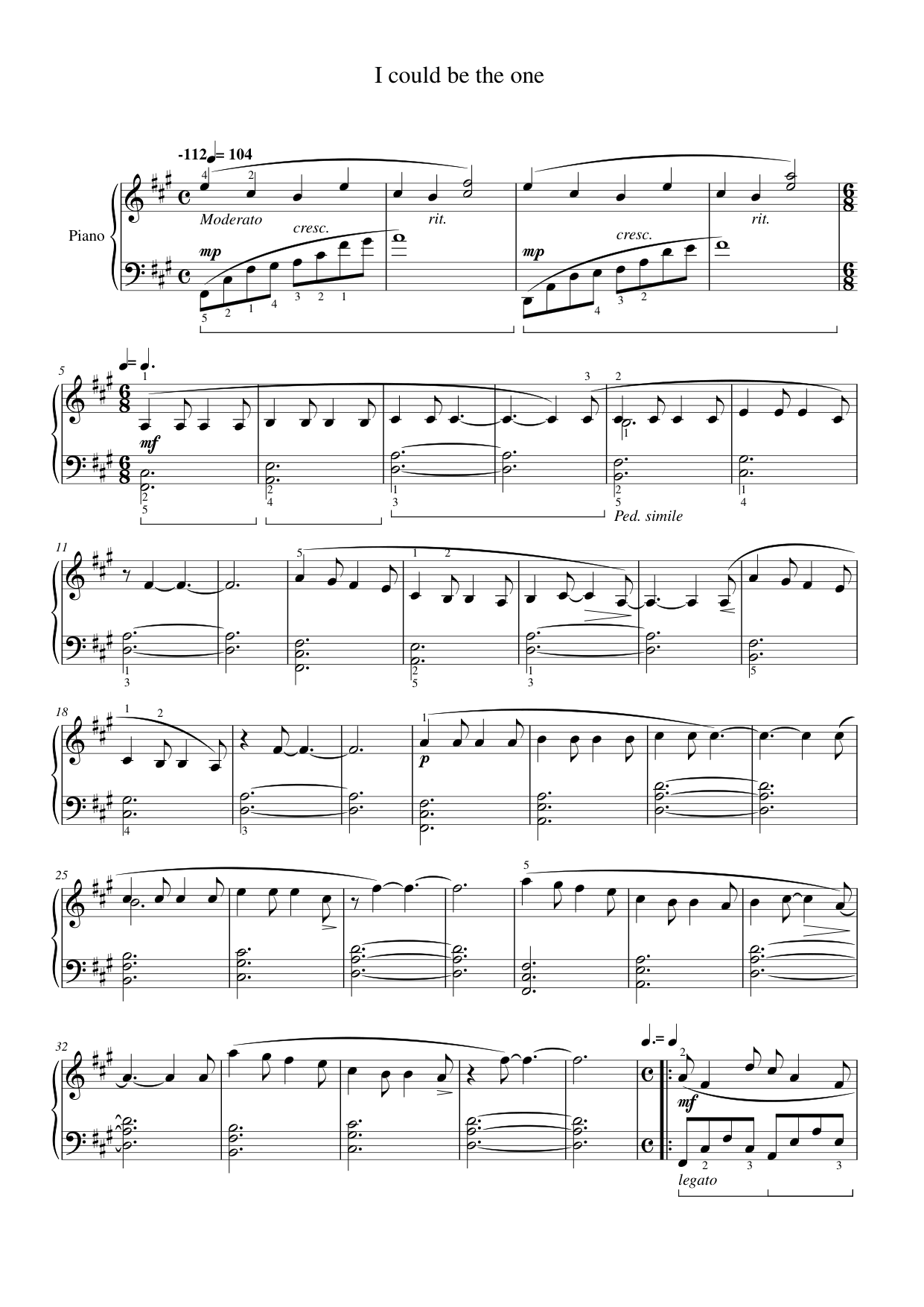 I Could Be The One Piano Sheet Music Page 1 Free PDF