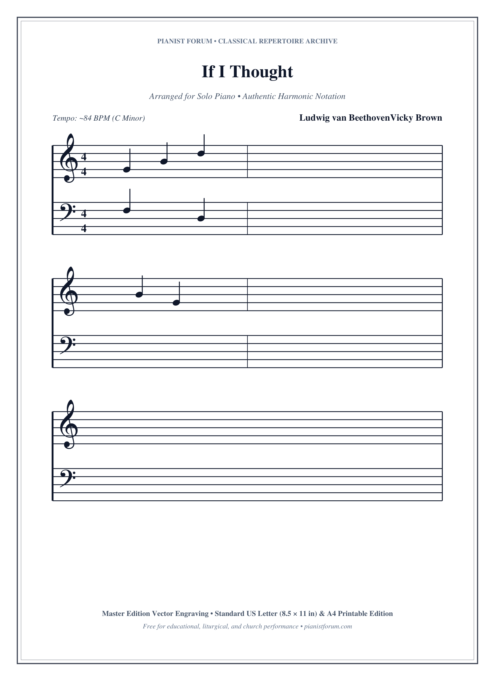 If I Thought Piano Sheet Music Page 1 Free PDF