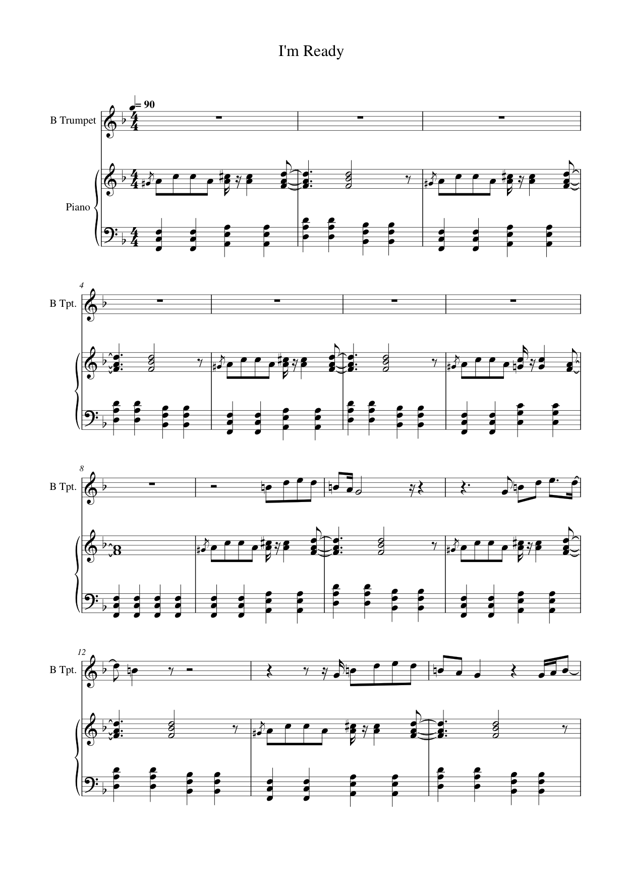 I'm Ready Piano Sheet Music Page 1 Free PDF