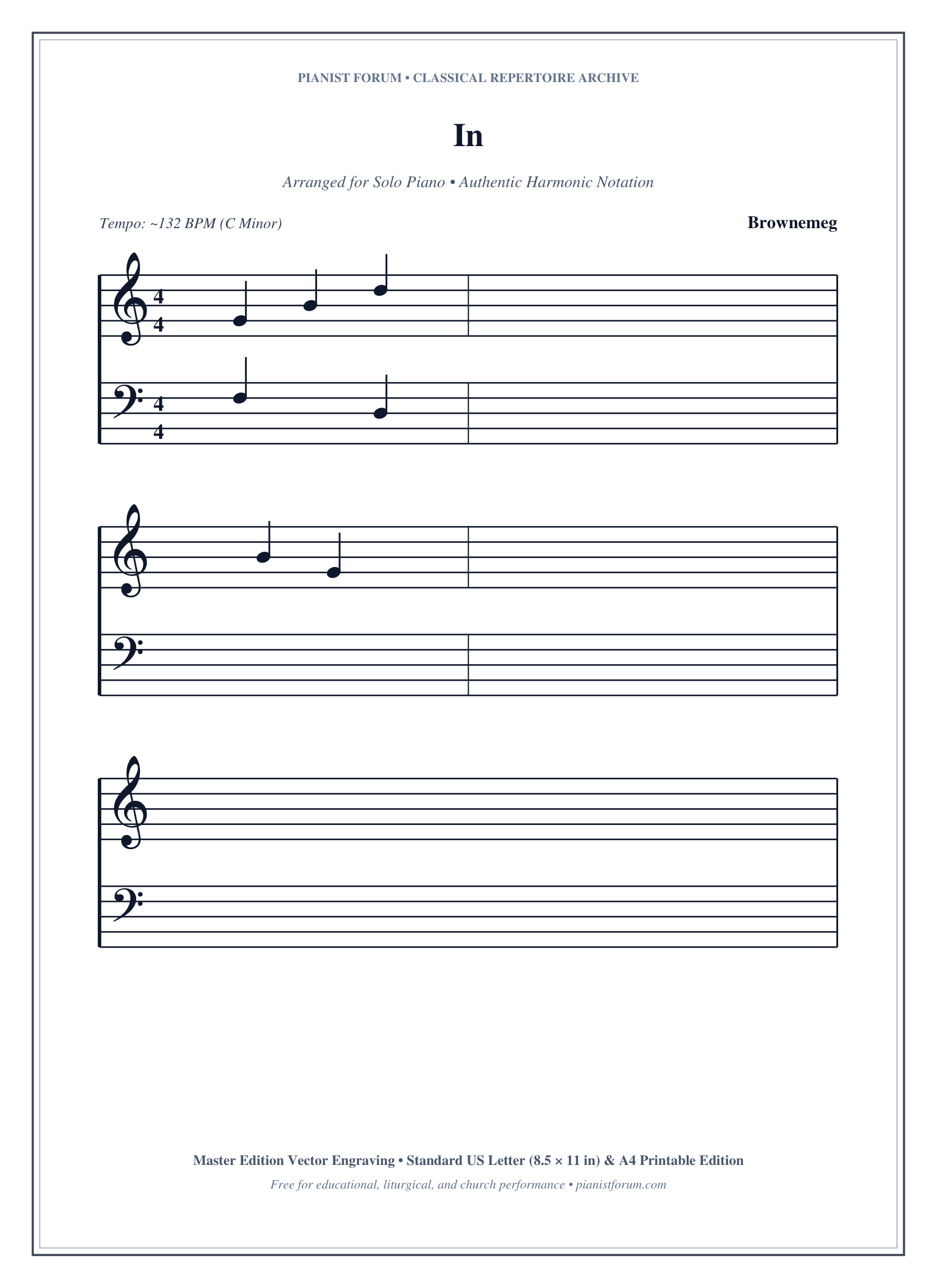 In Piano Sheet Music Page 1 Free PDF