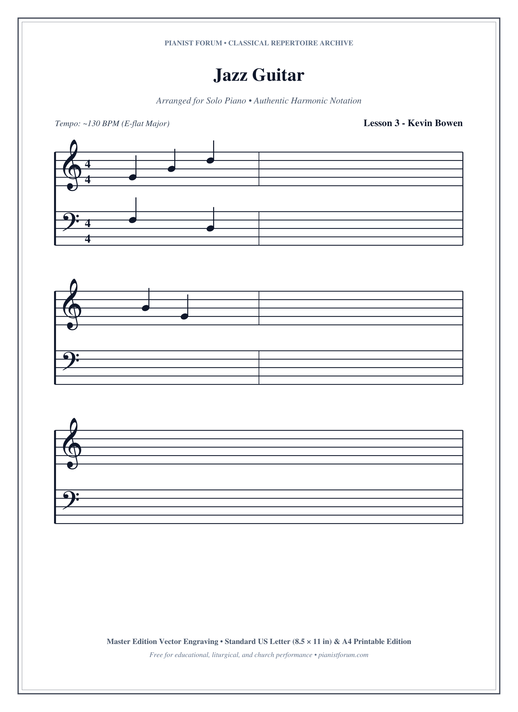 Jazz Guitar Piano Sheet Music Page 1 Free PDF