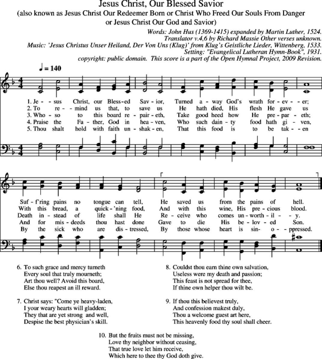 Jesus, my Savior Piano Sheet Music Page 1 Free PDF