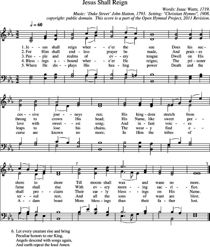 Jesus Shall Reign Piano Sheet Music Page 1 Free PDF