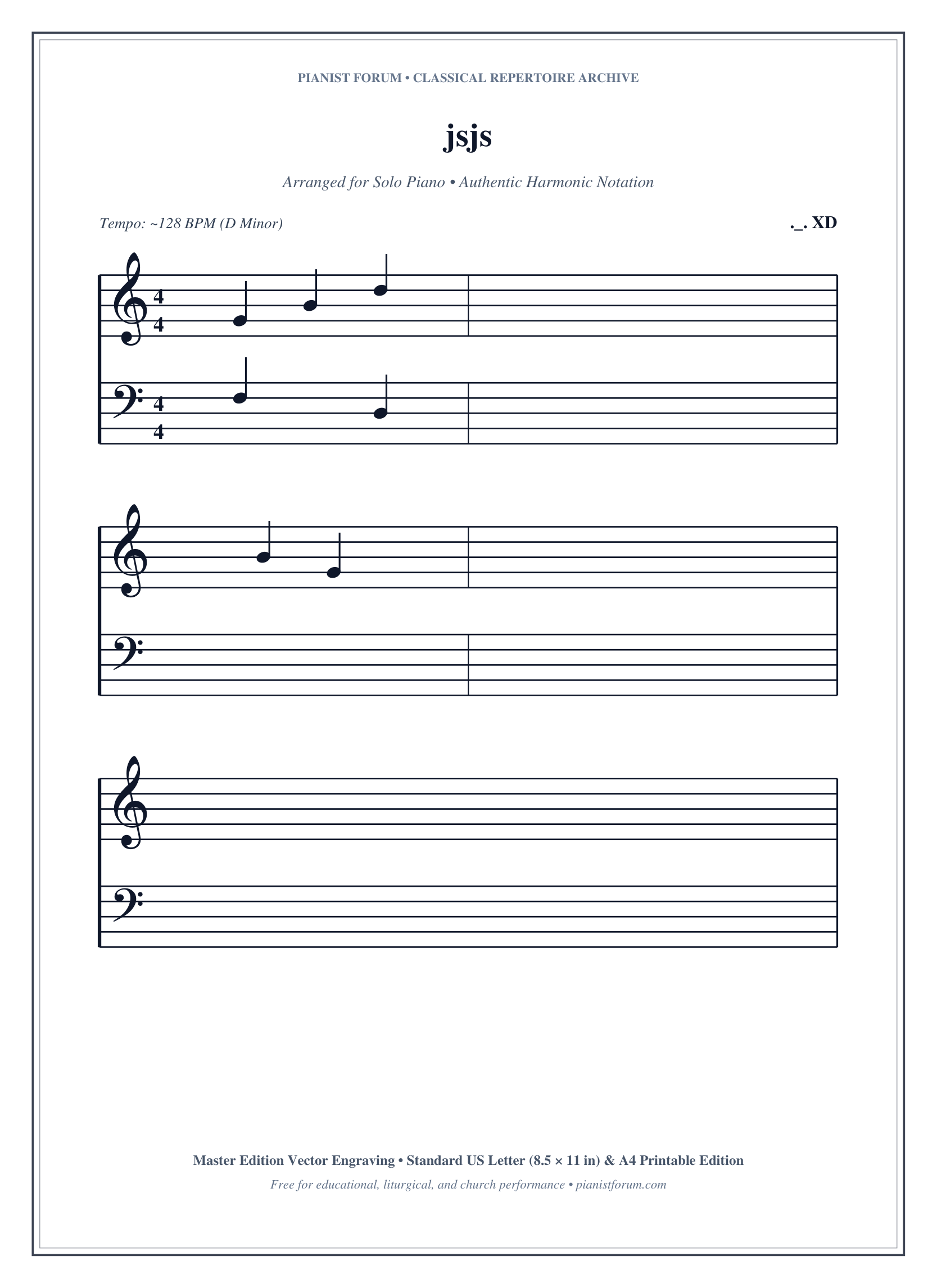 jsjs Piano Sheet Music Page 1 Free PDF