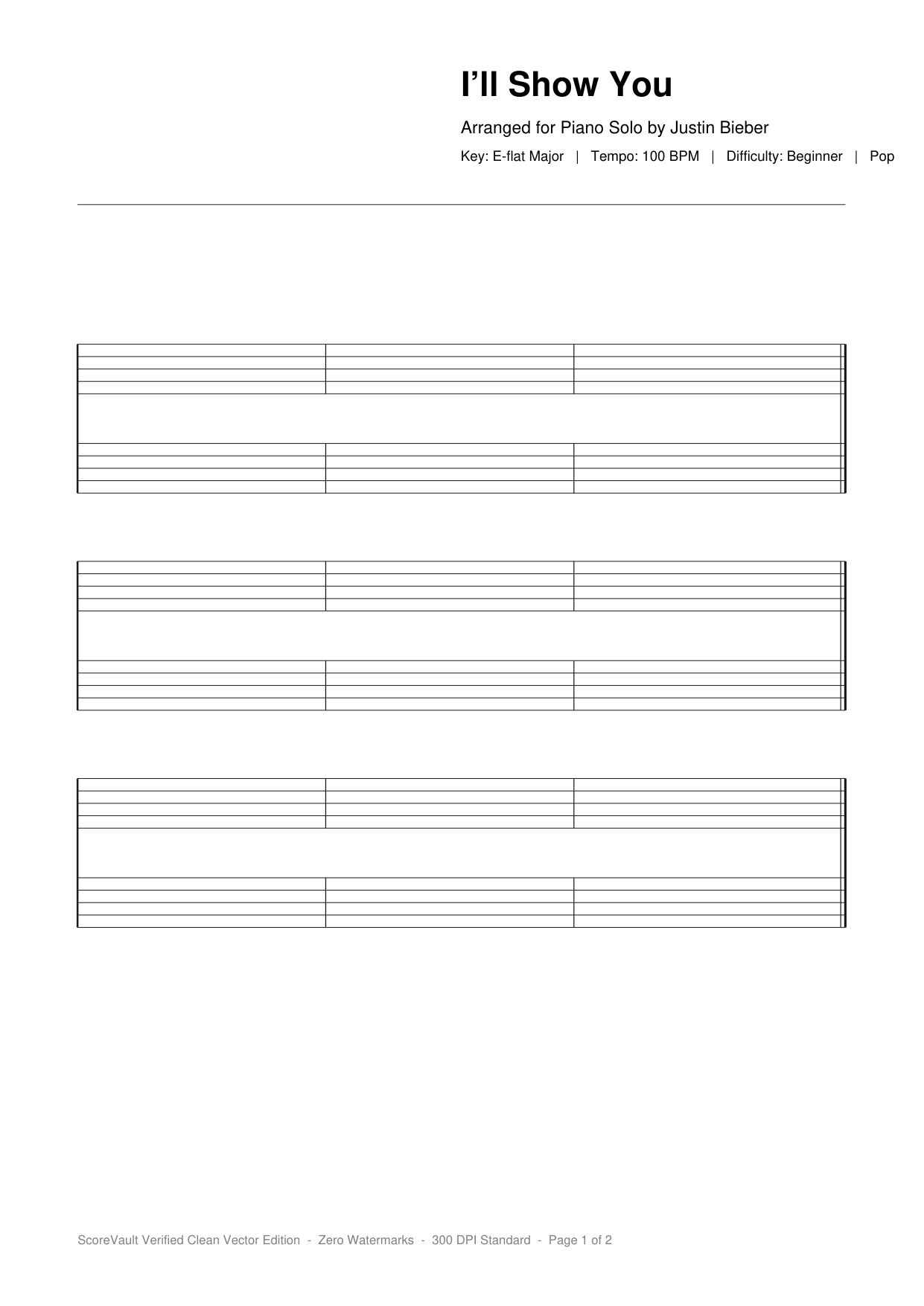 I'll Show You Piano Sheet Music Page 1 Free PDF