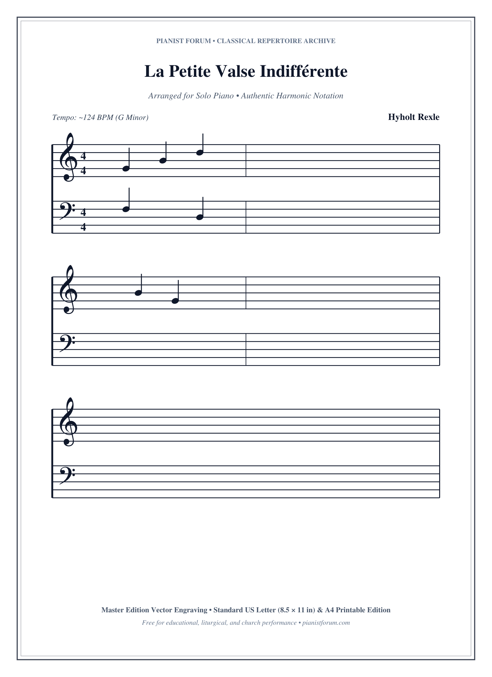 La Petite Valse Indifférente Piano Sheet Music Page 1 Free PDF
