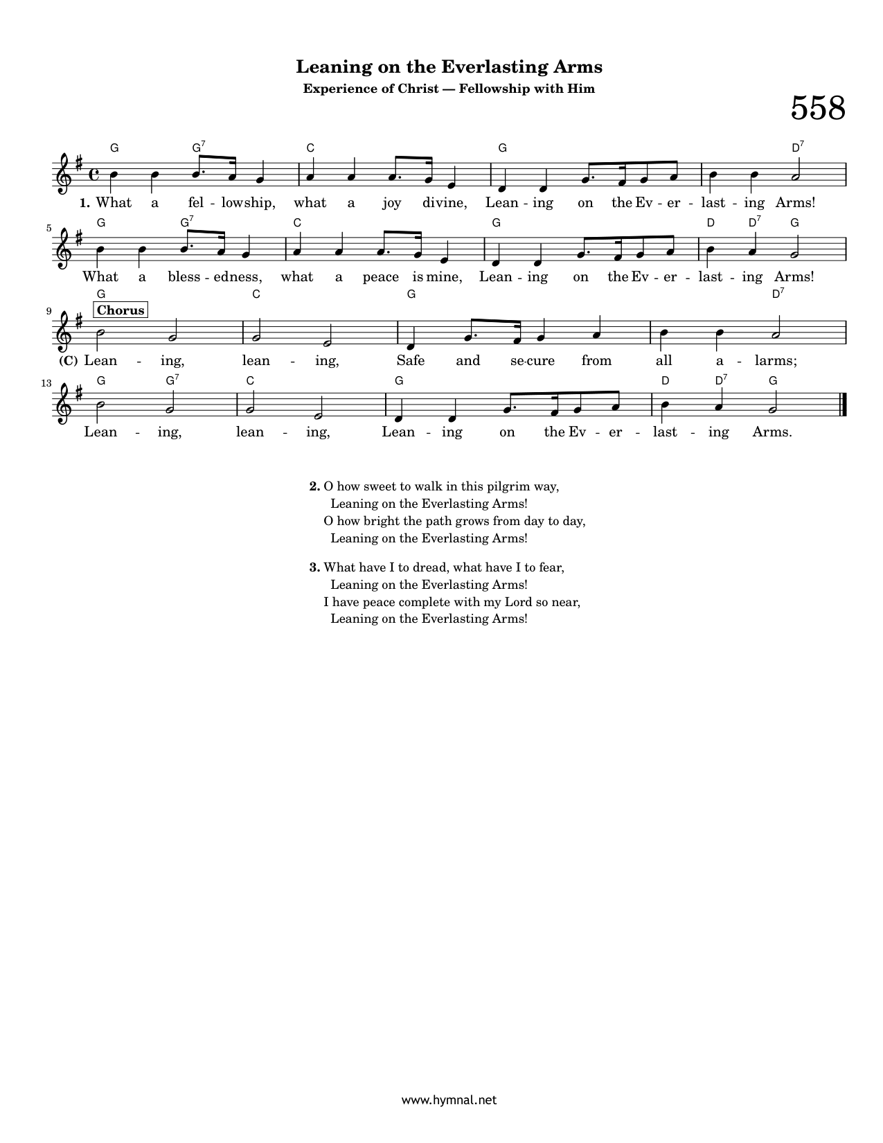 Leaning On The Everlasting Arms Piano Sheet Music Page 1 Free PDF