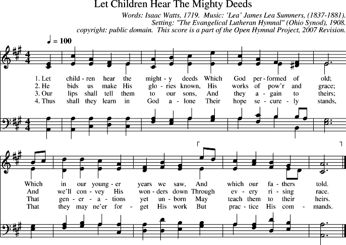 Let Children Hear The Mighty Deeds Piano Sheet Music Page 1 Free PDF