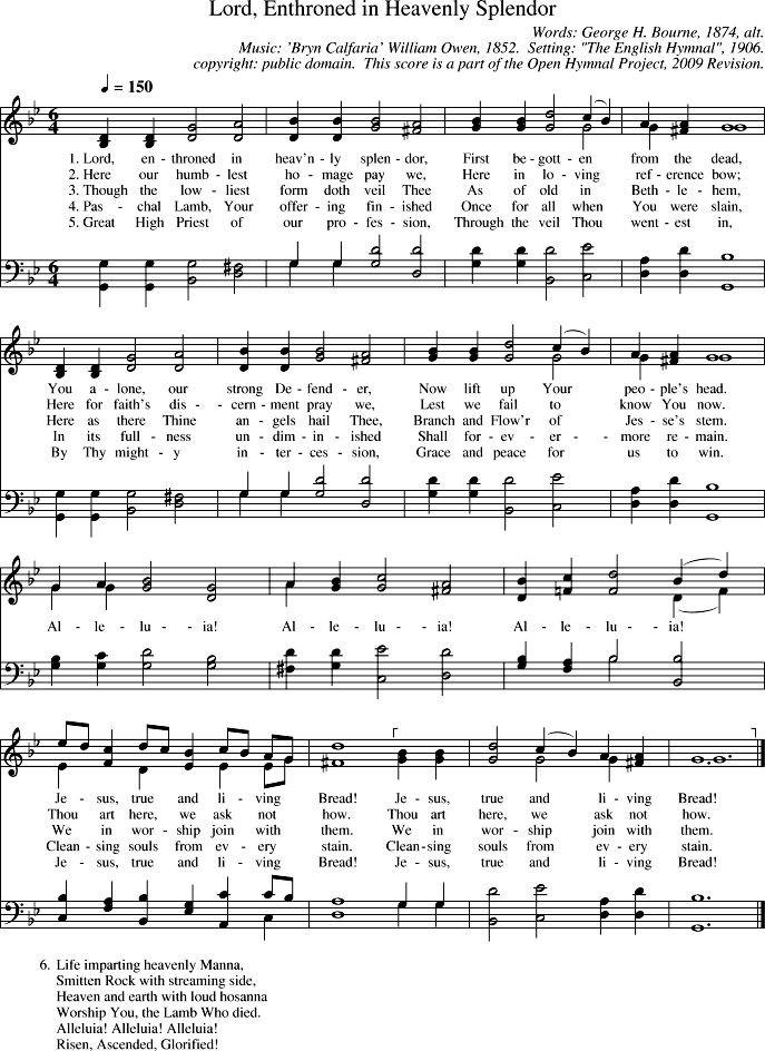 Lord, Enthroned in Heavenly Splendor Piano Sheet Music Page 1 Free PDF