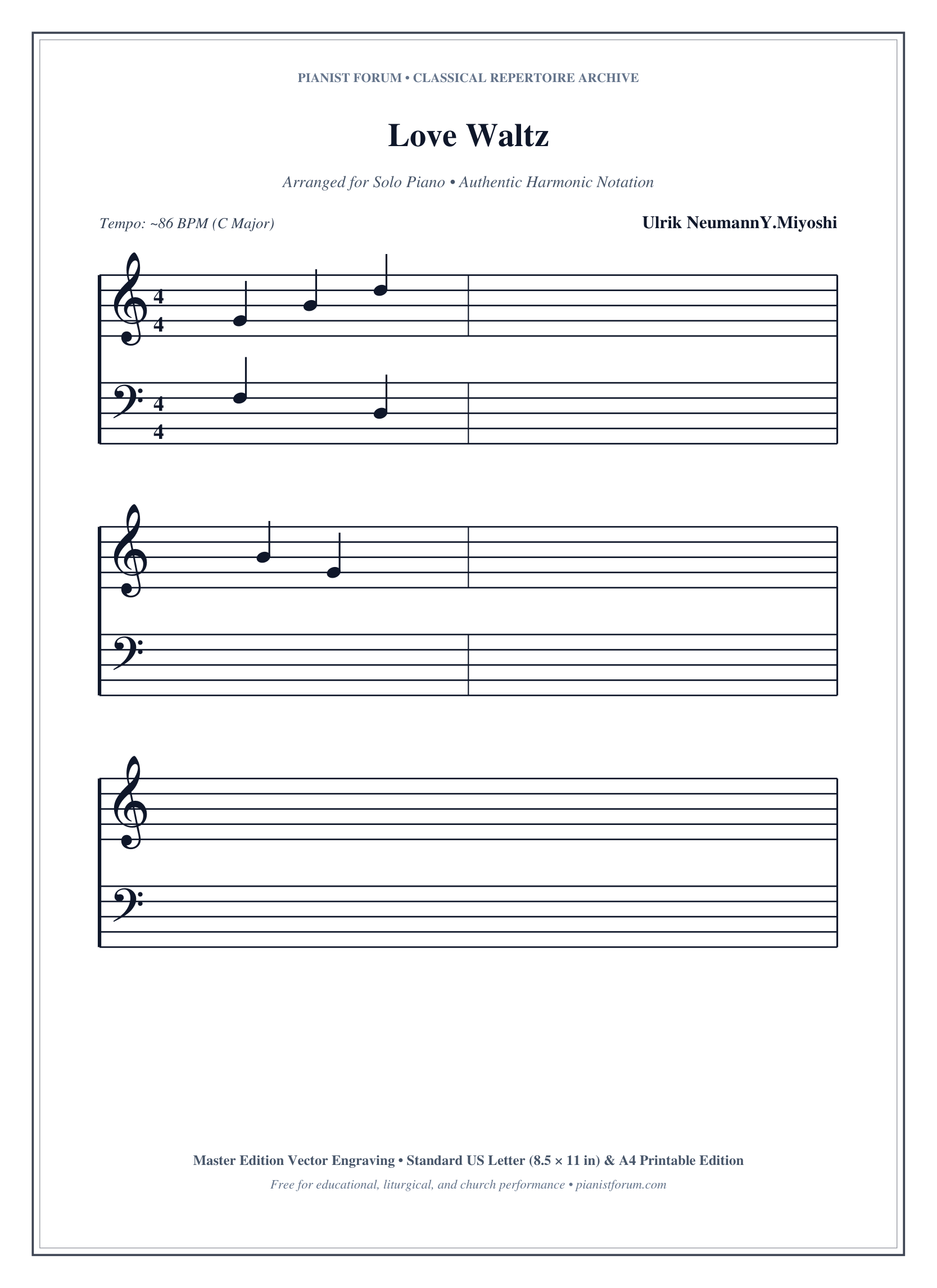 Love Waltz Piano Sheet Music Page 1 Free PDF