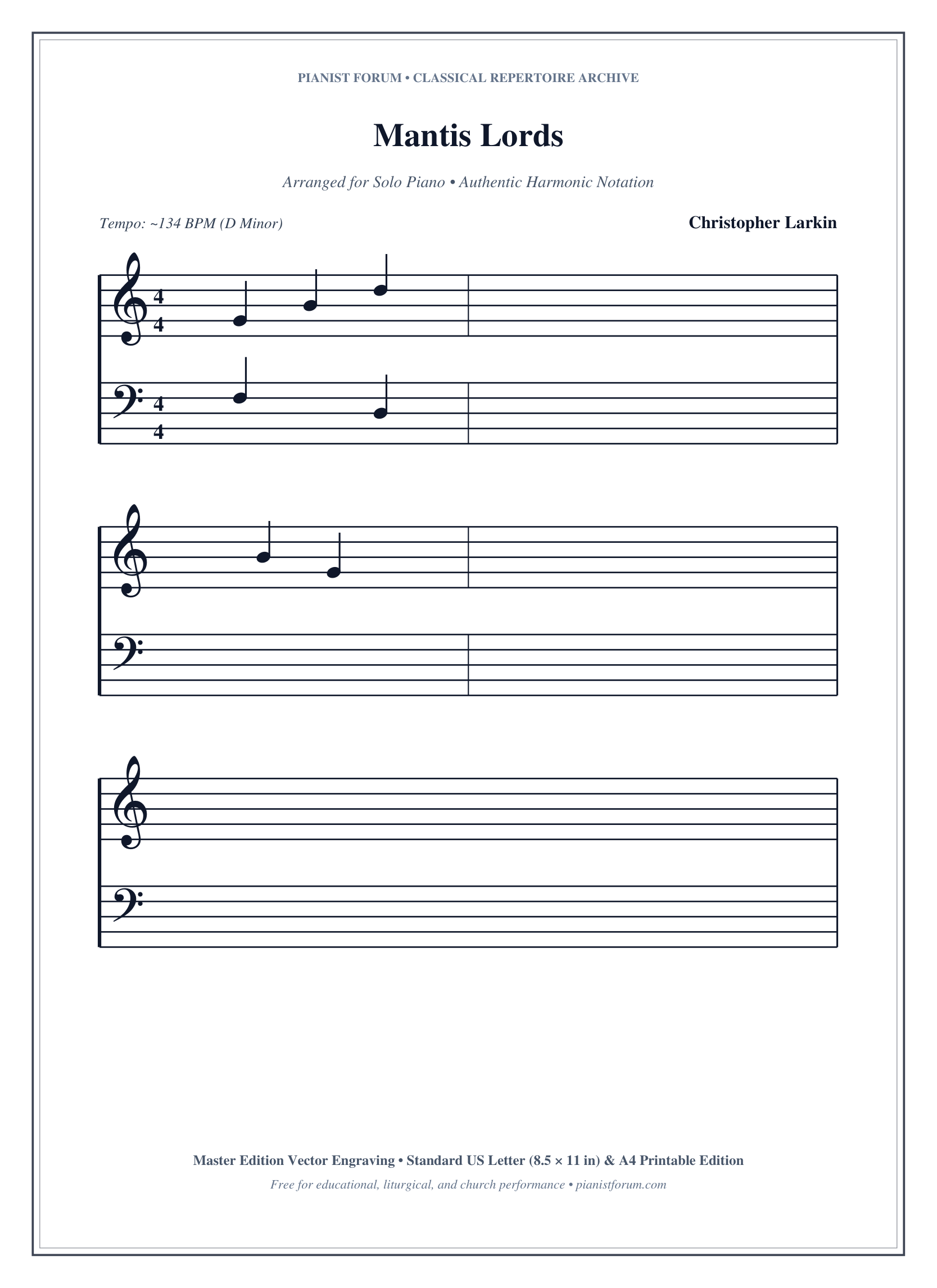 Mantis Lords Piano Sheet Music Free PDF