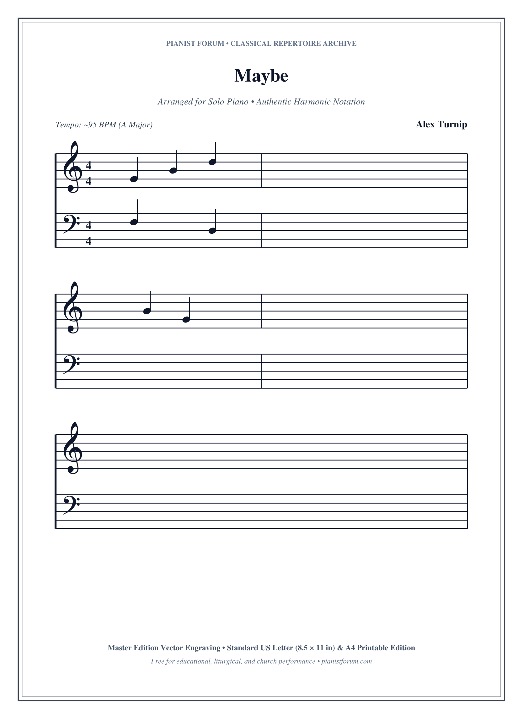 Maybe Piano Sheet Music Page 1 Free PDF