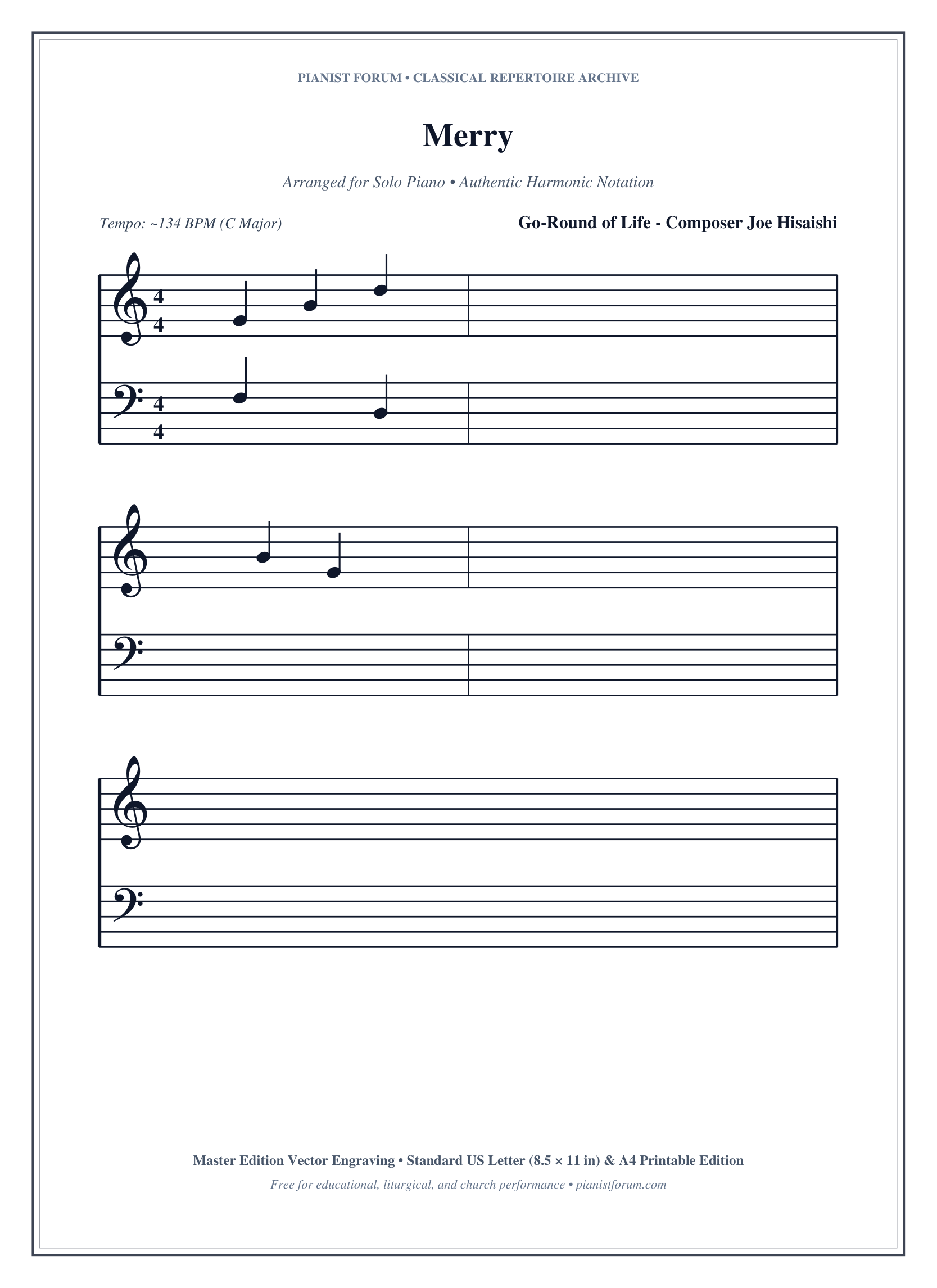 Merry Piano Sheet Music Free PDF