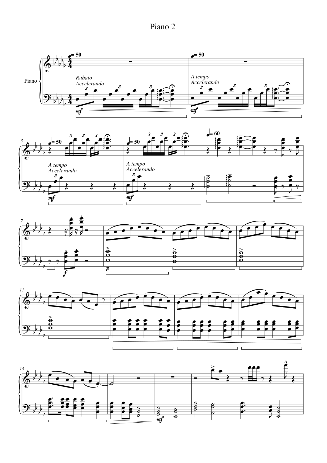 Piano 2 Piano Sheet Music Page 1 Free PDF