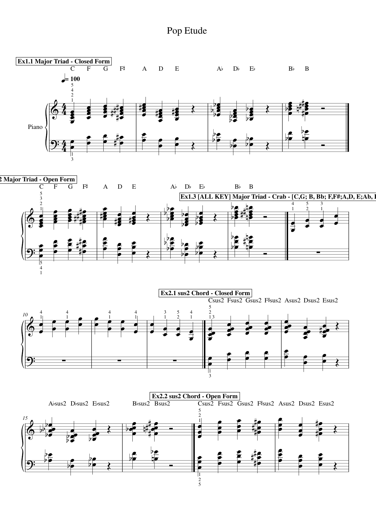 Pop Etude Piano Sheet Music Page 1 Free PDF