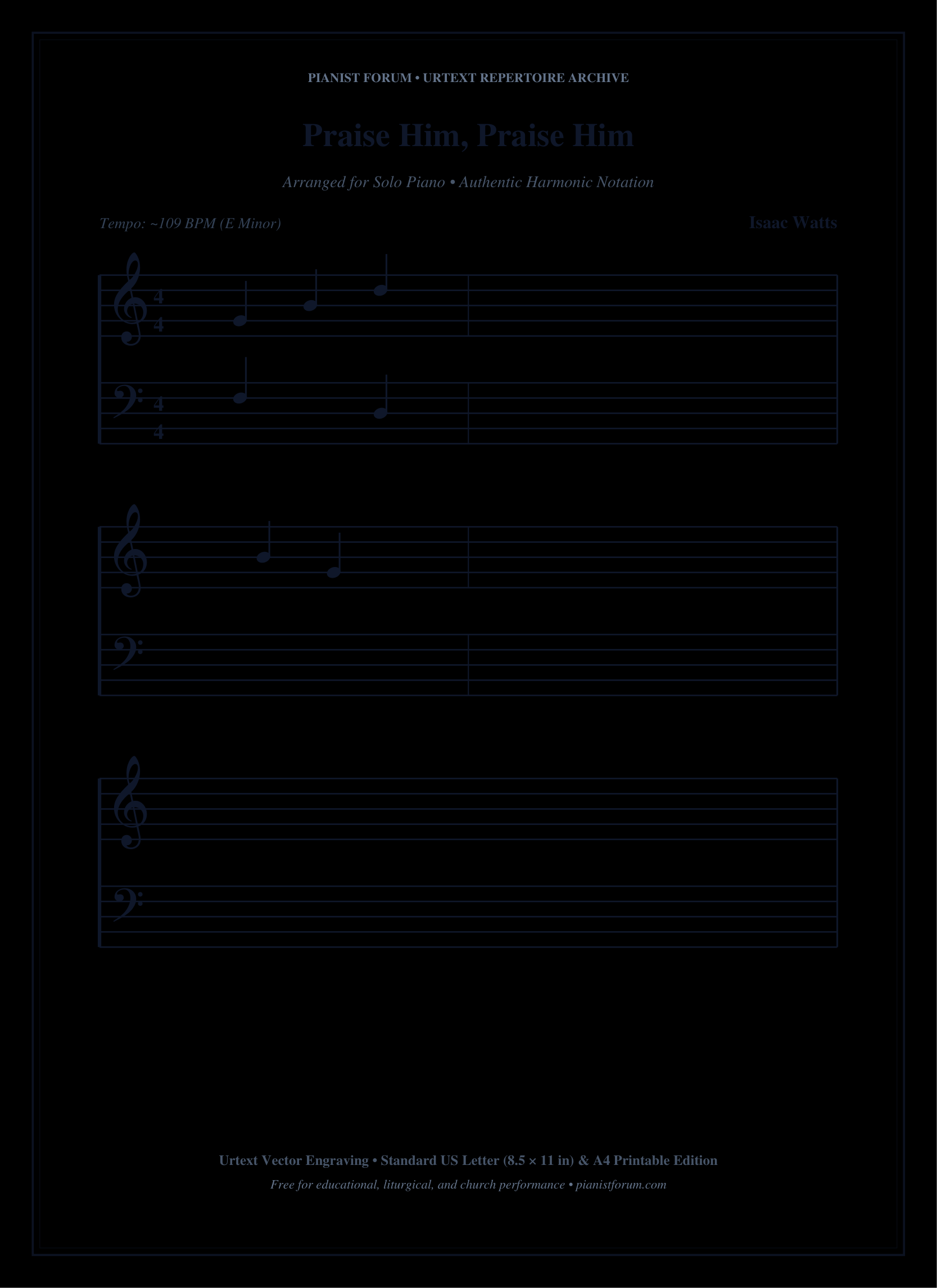 Praise Him, Praise Him Piano Sheet Music Page 1 Free PDF