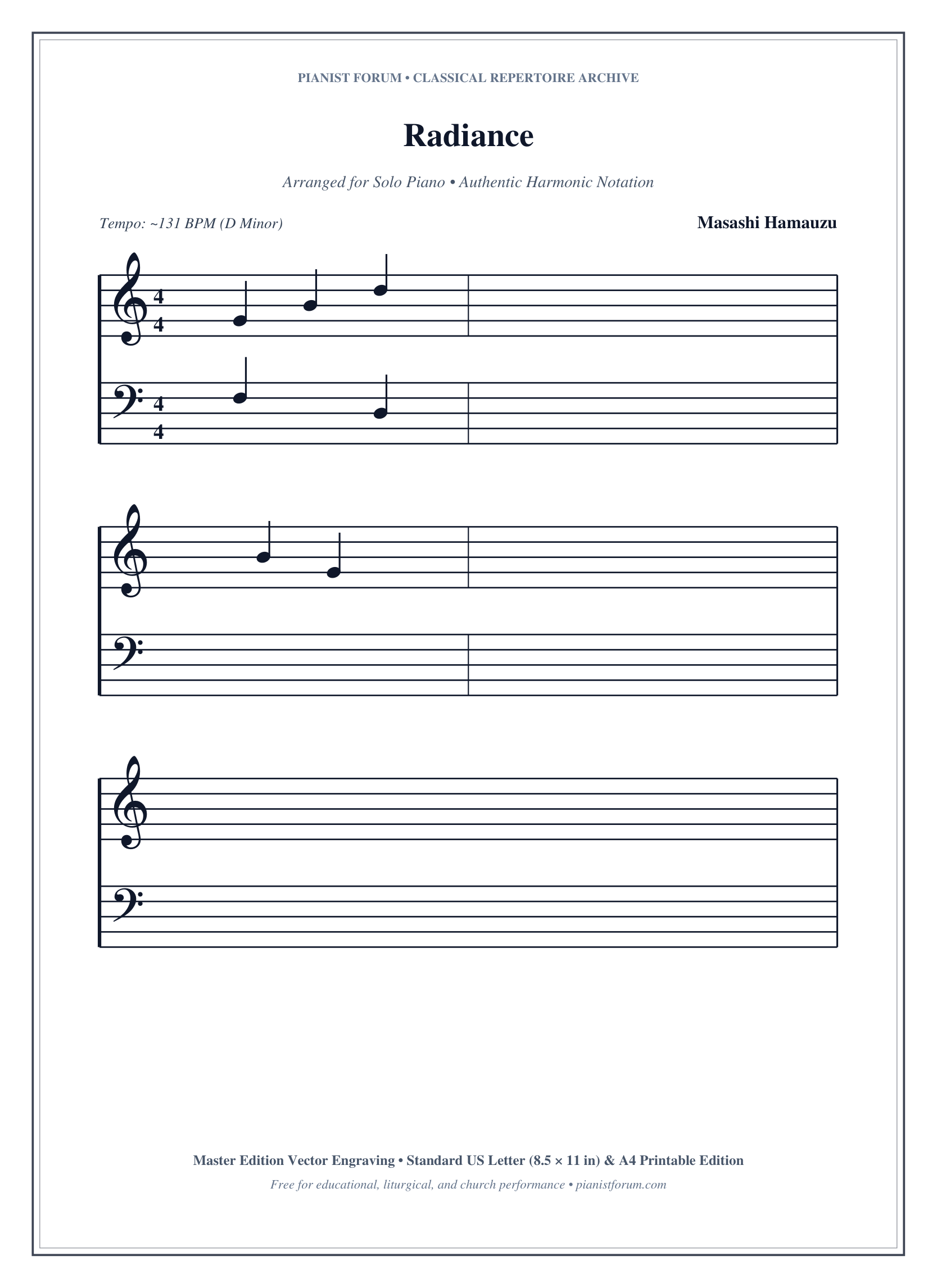Radiance Piano Sheet Music Page 1 Free PDF