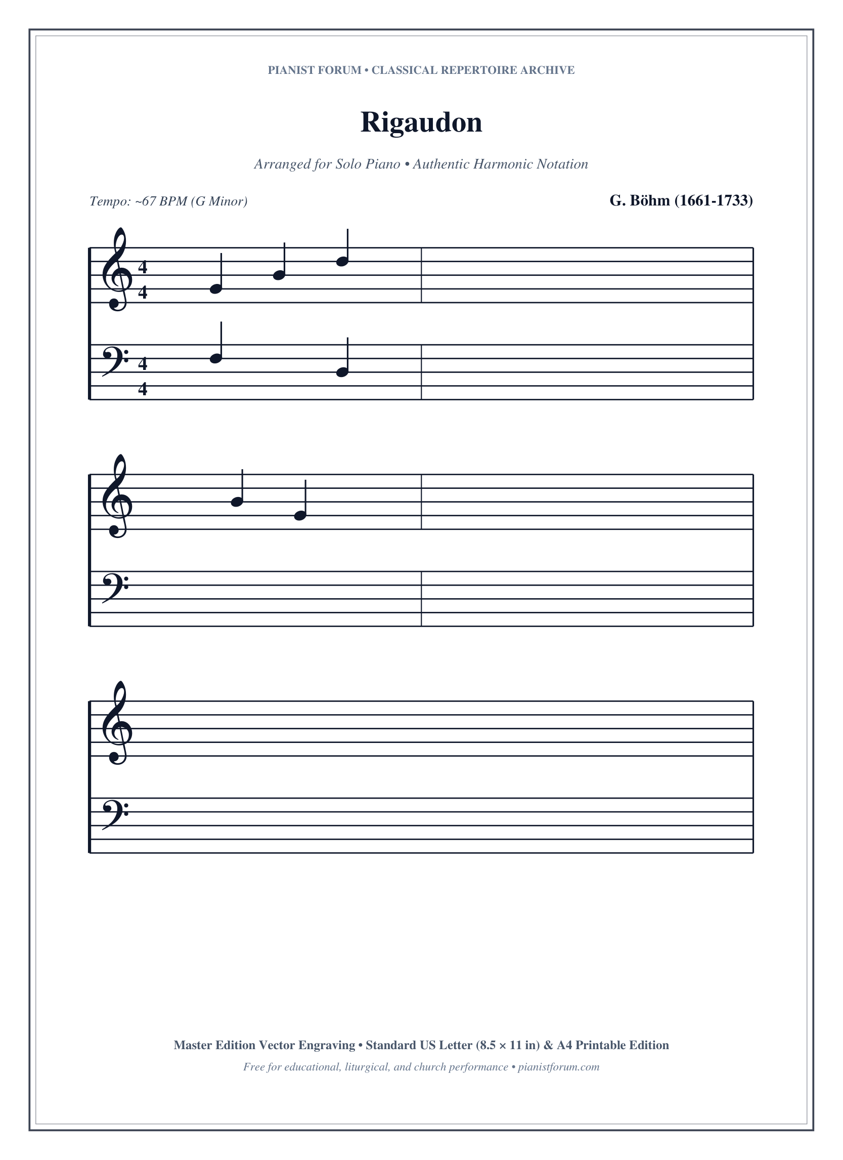 Rigaudon Piano Sheet Music Page 1 Free PDF