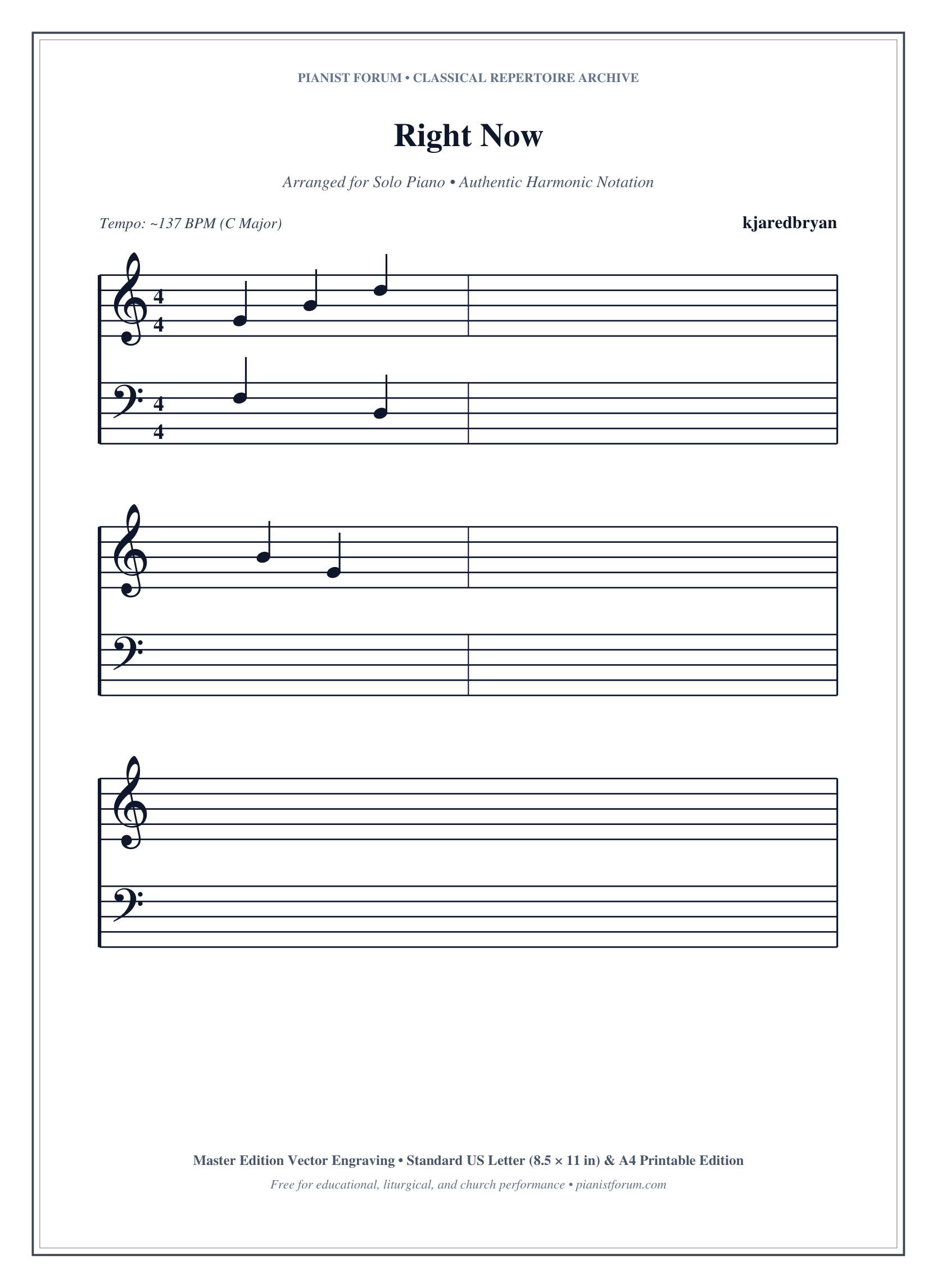 Right Now Piano Sheet Music Page 1 Free PDF