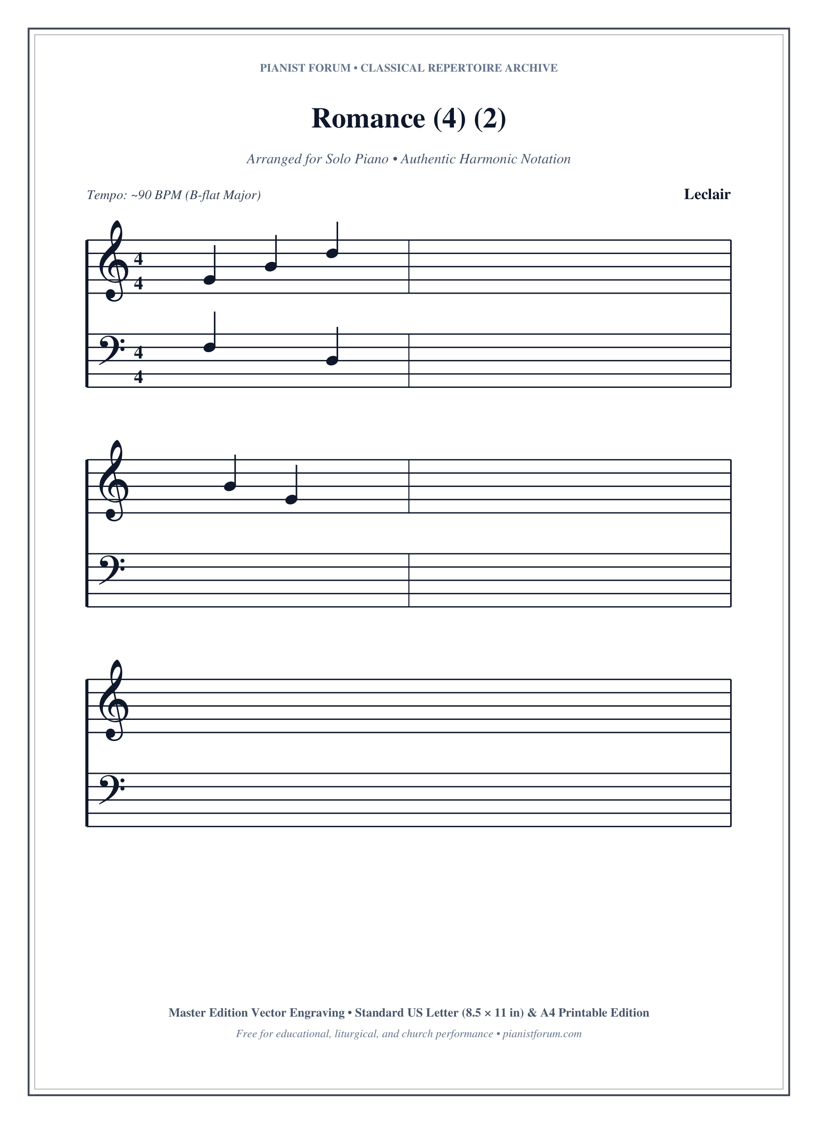 Romance (4) (2) Piano Sheet Music Page 1 Free PDF