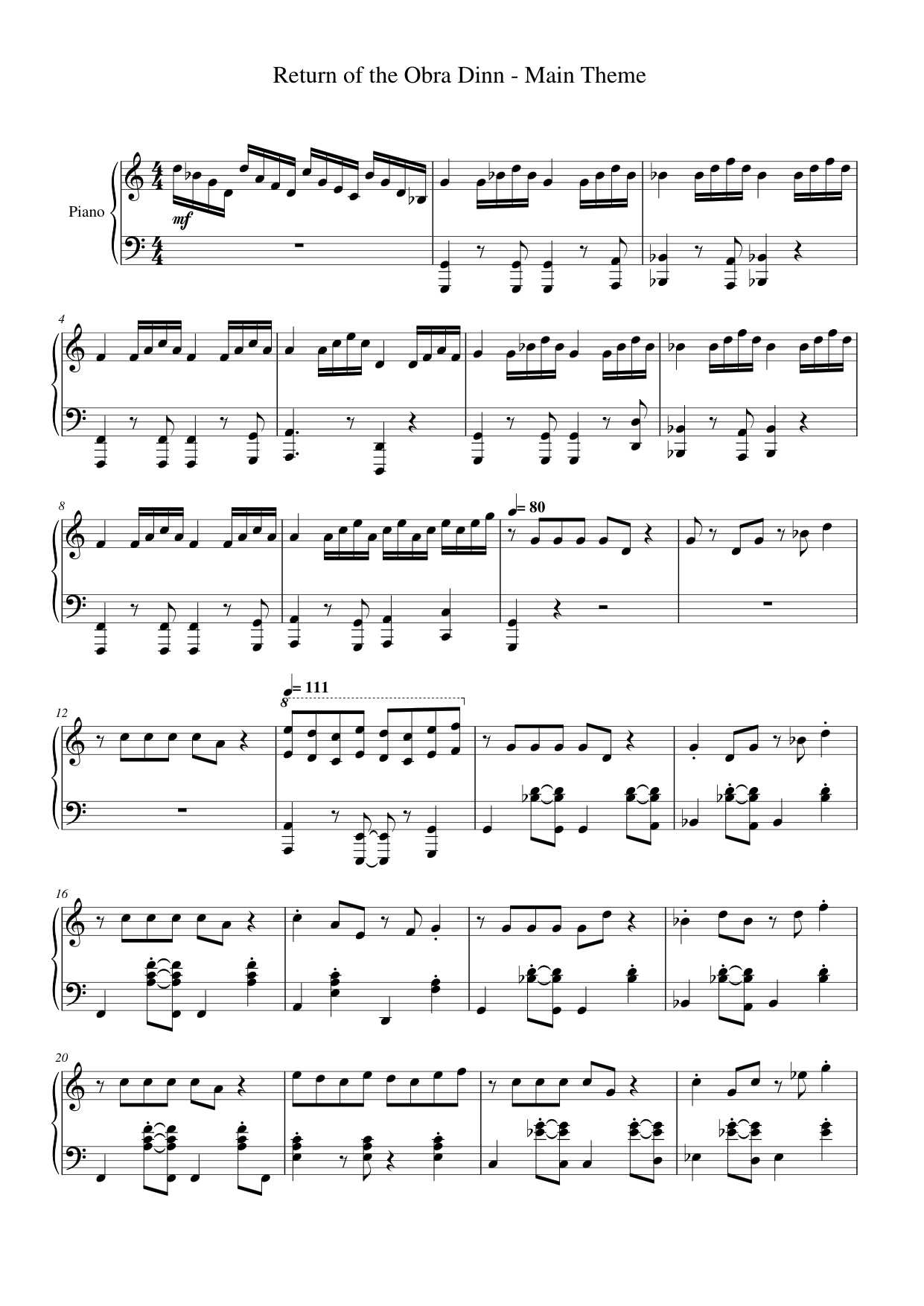 SEL PSX Main Theme Piano Sheet Music Free PDF