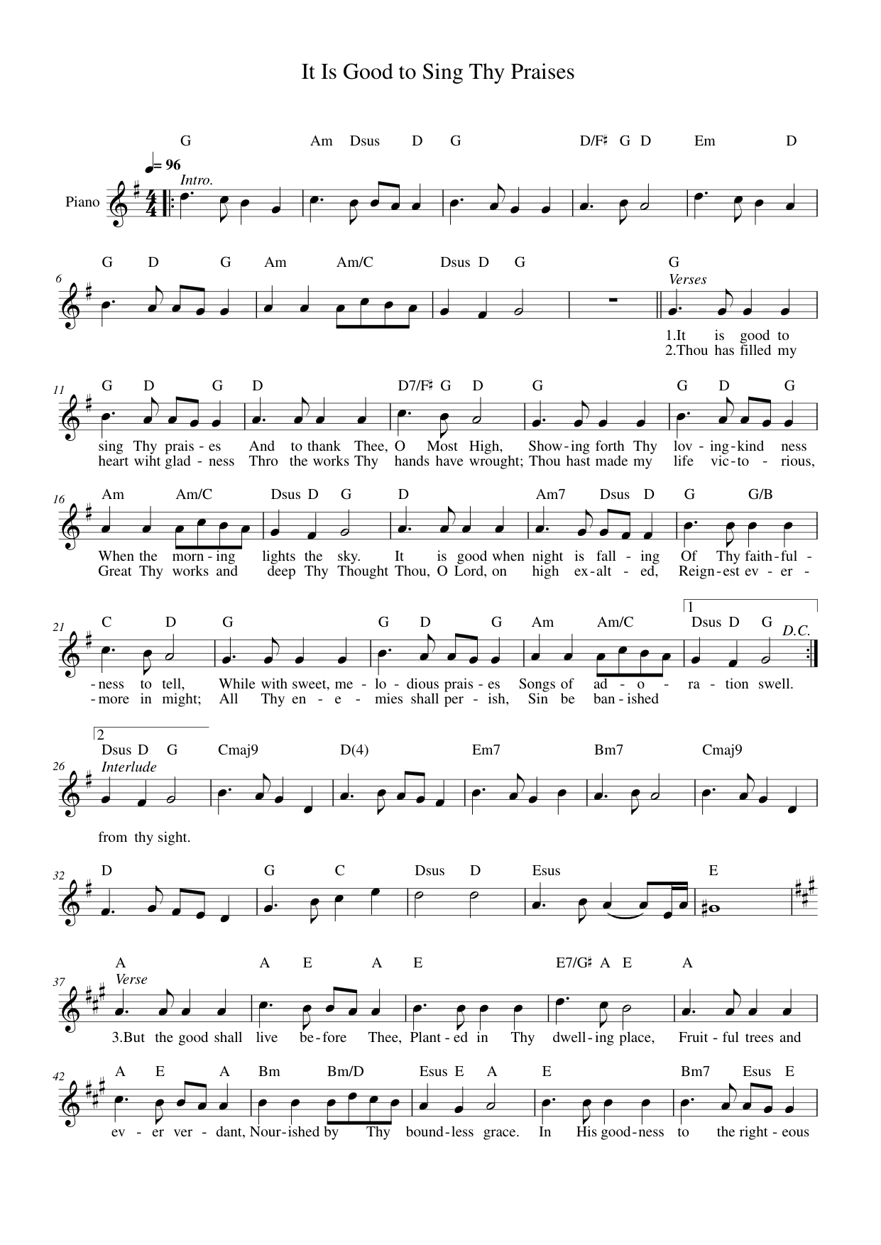 Sing Praise! Sing Praise! Piano Sheet Music Page 1 Free PDF