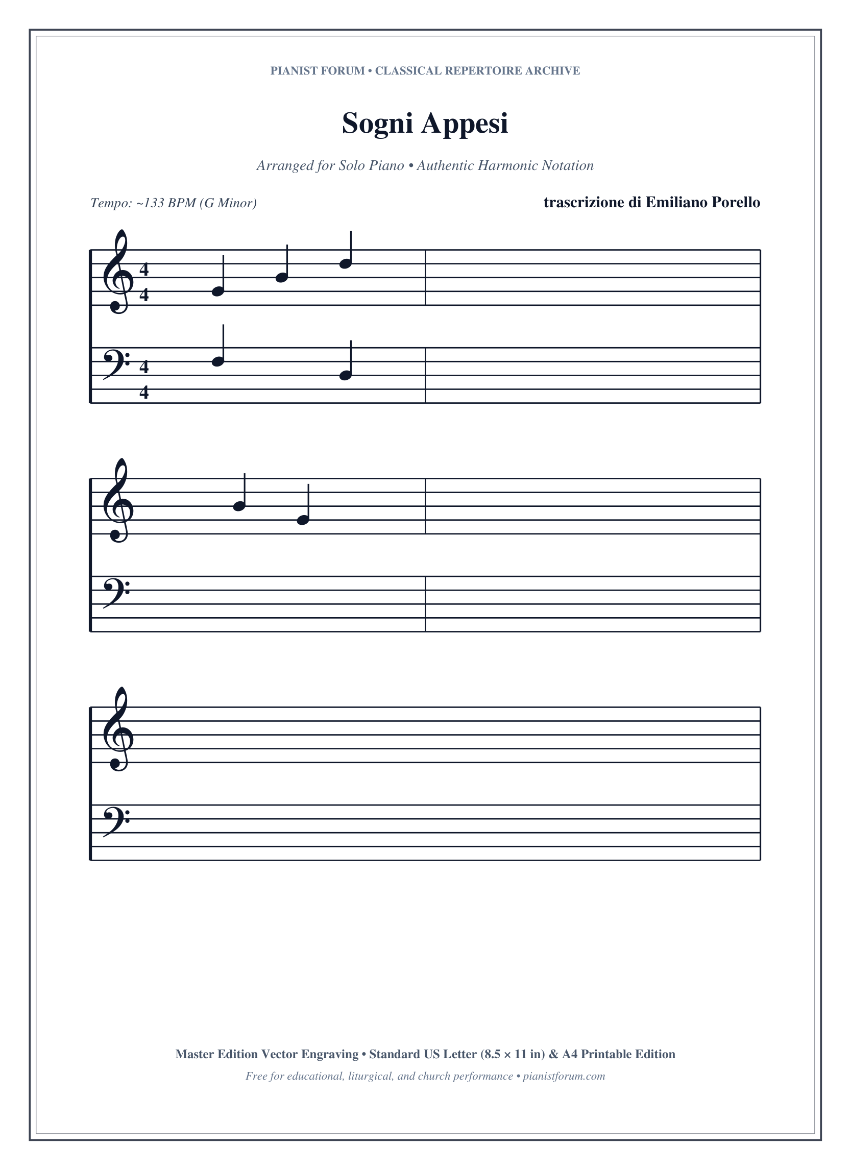 Sogni Appesi Piano Sheet Music Page 1 Free PDF