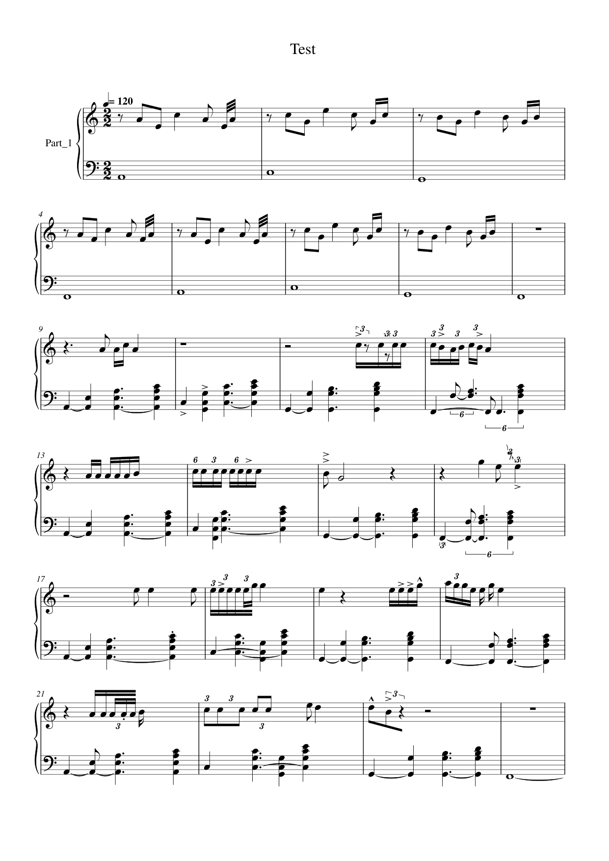Test Piano Sheet Music Page 1 Free PDF