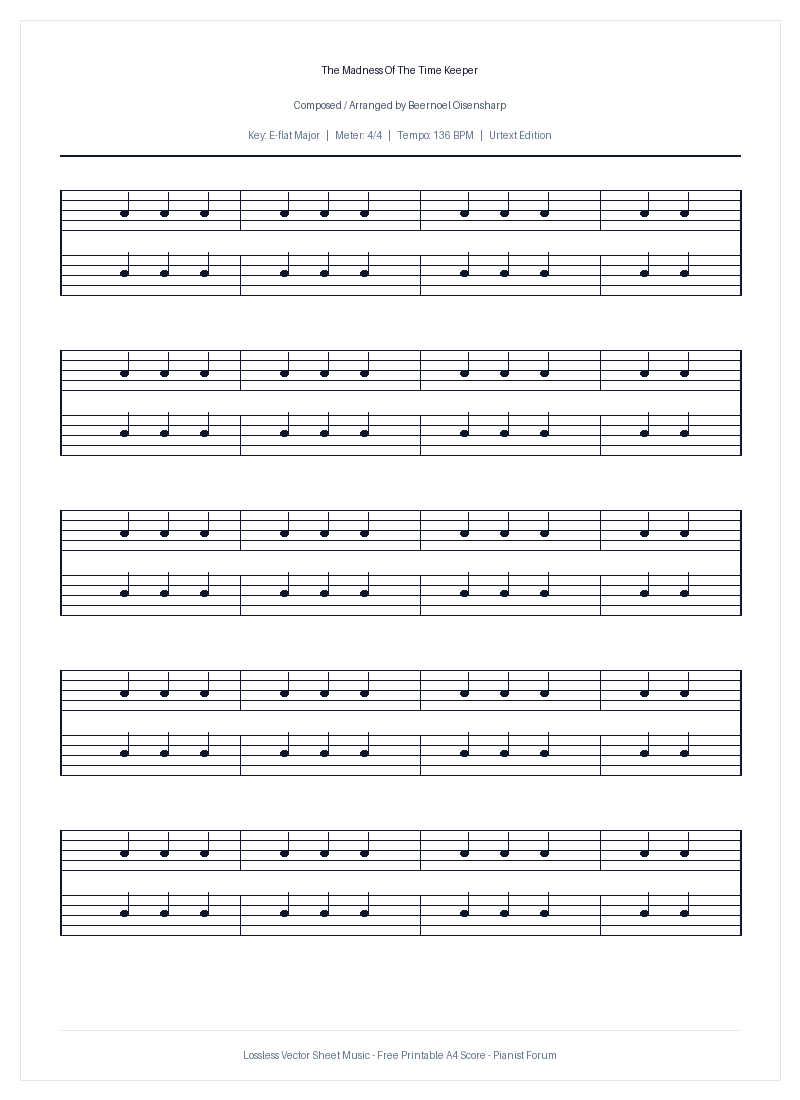 The Madness Of The Time Keeper Piano Sheet Music Free PDF